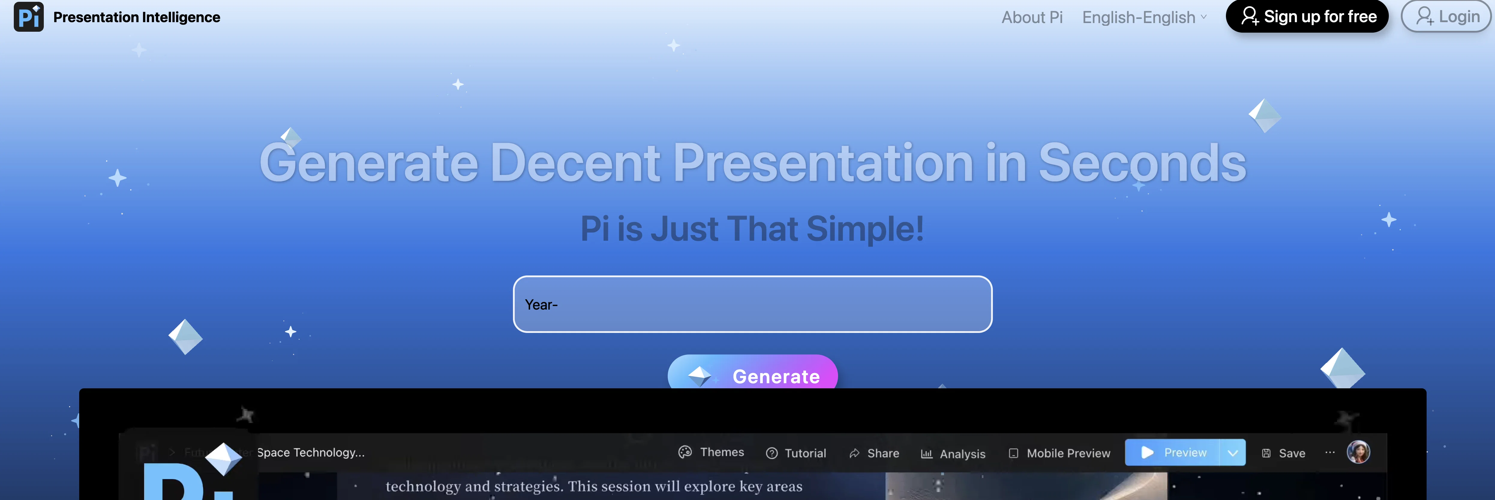 Pi - Presentation Intelligence website