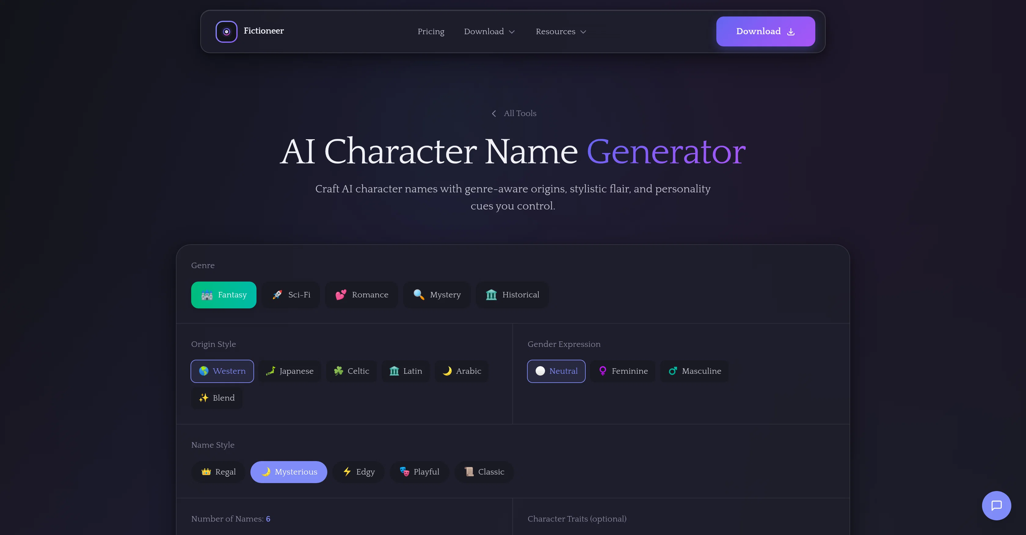 Fictioneer website
