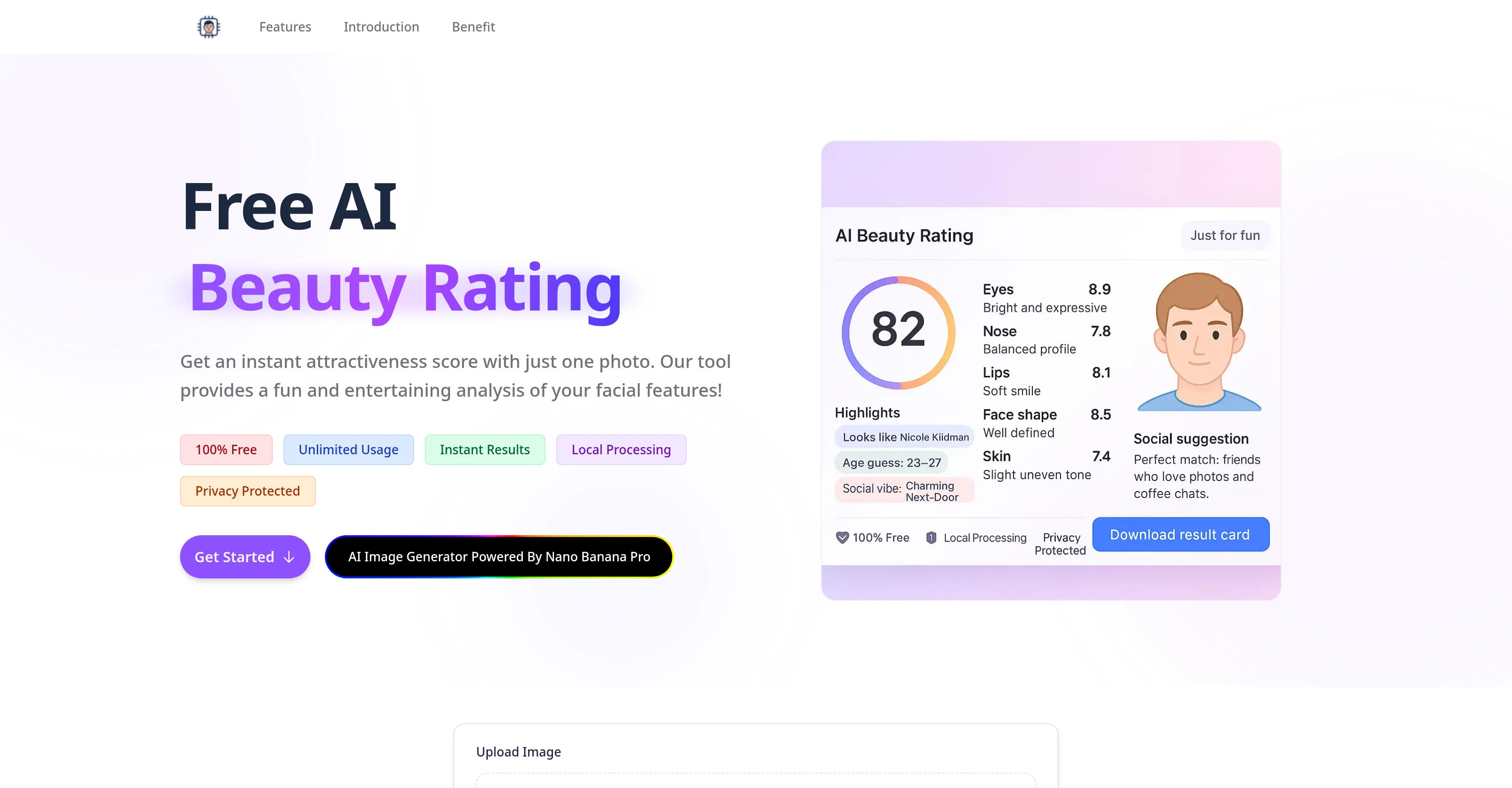 AI Beauty Rating website