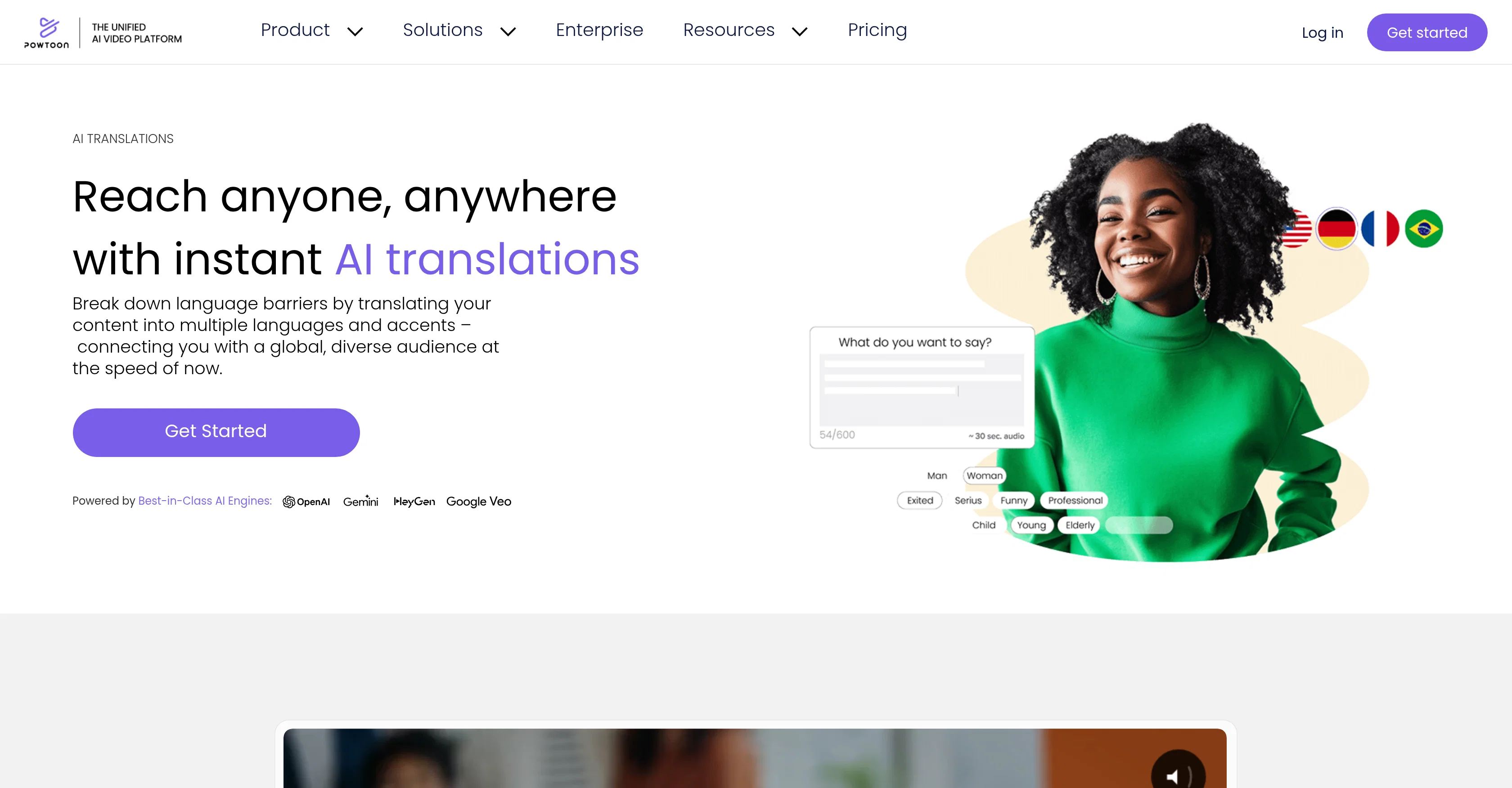 Powtoon - Video Translation Tool website