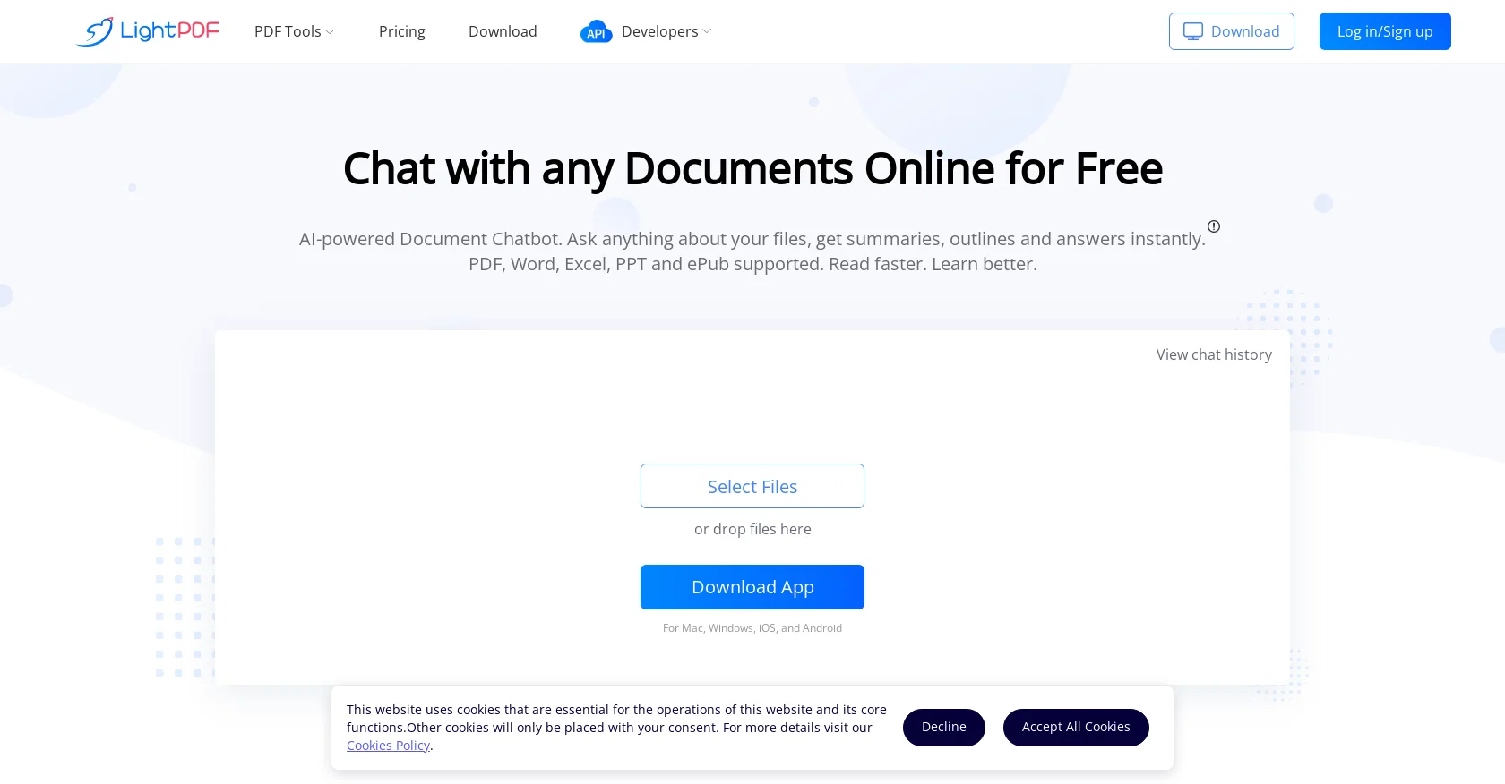 LightPDF website