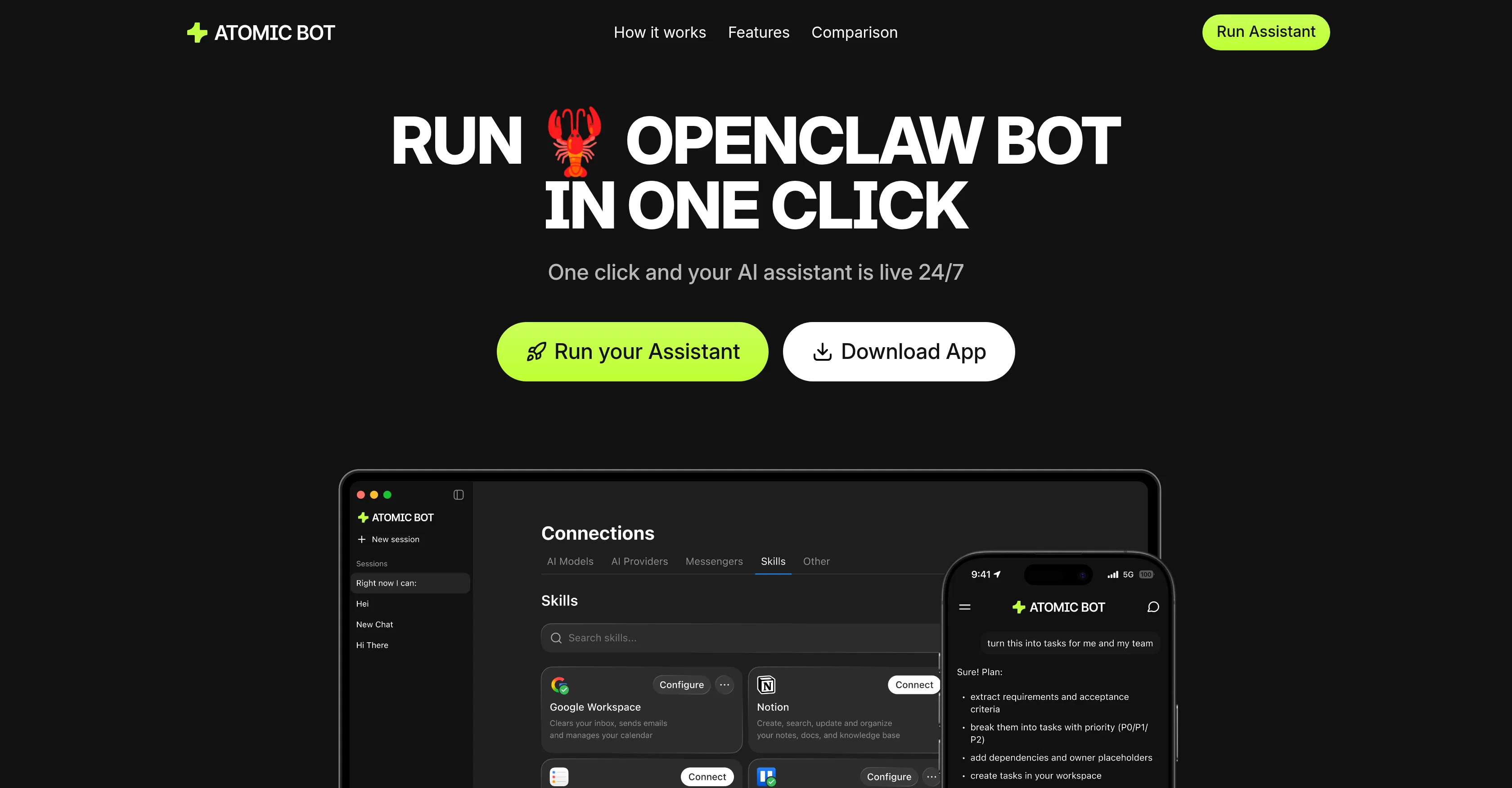 Atomic Bot website