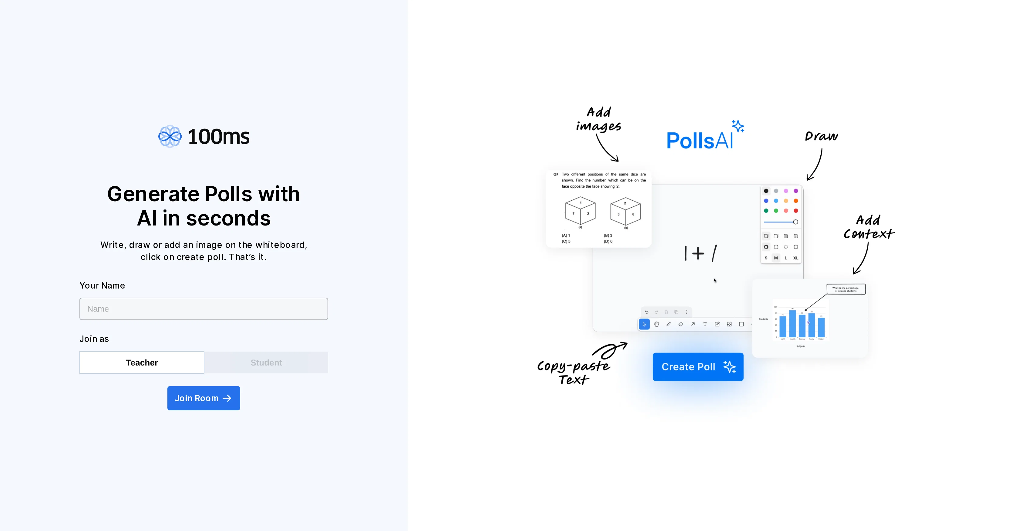 Whiteboard to Polls website