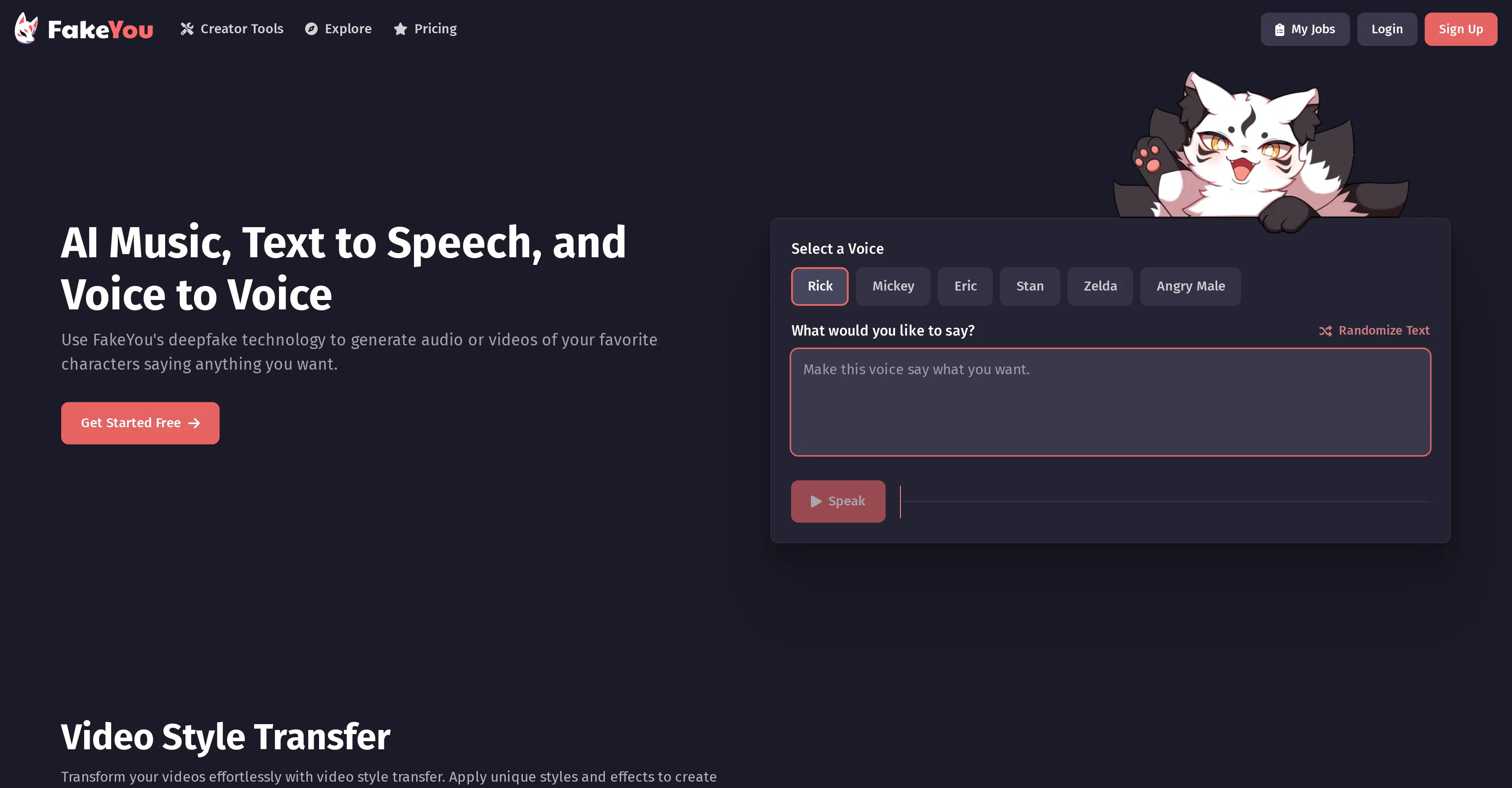 FakeYou website