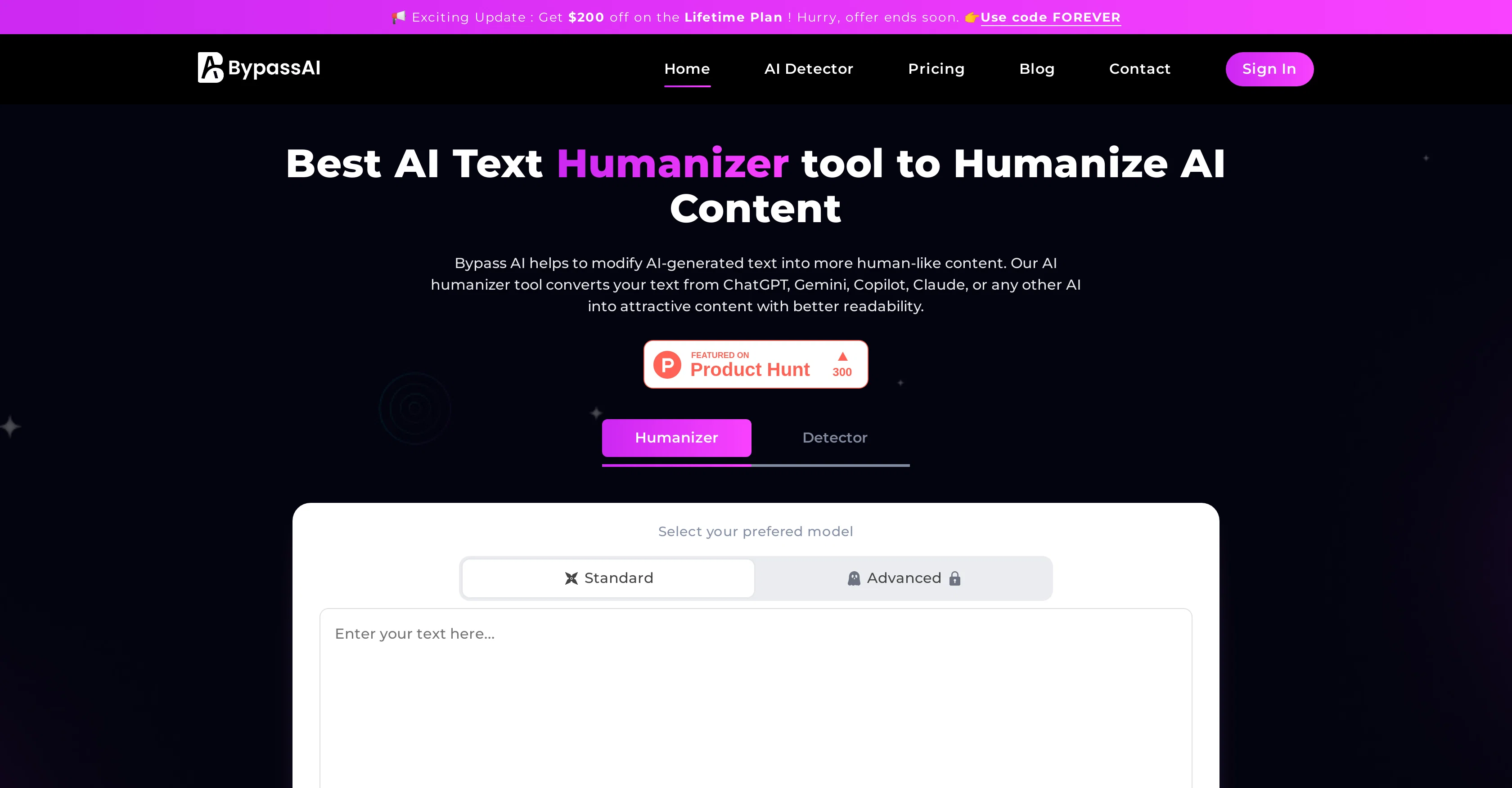 Bypass AI Humanizer website