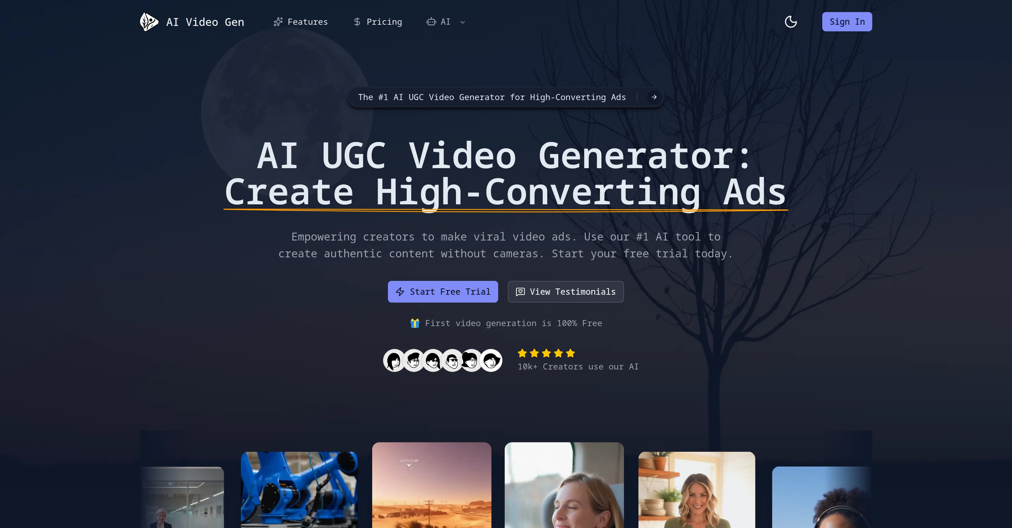 AI UGC Video Gen website