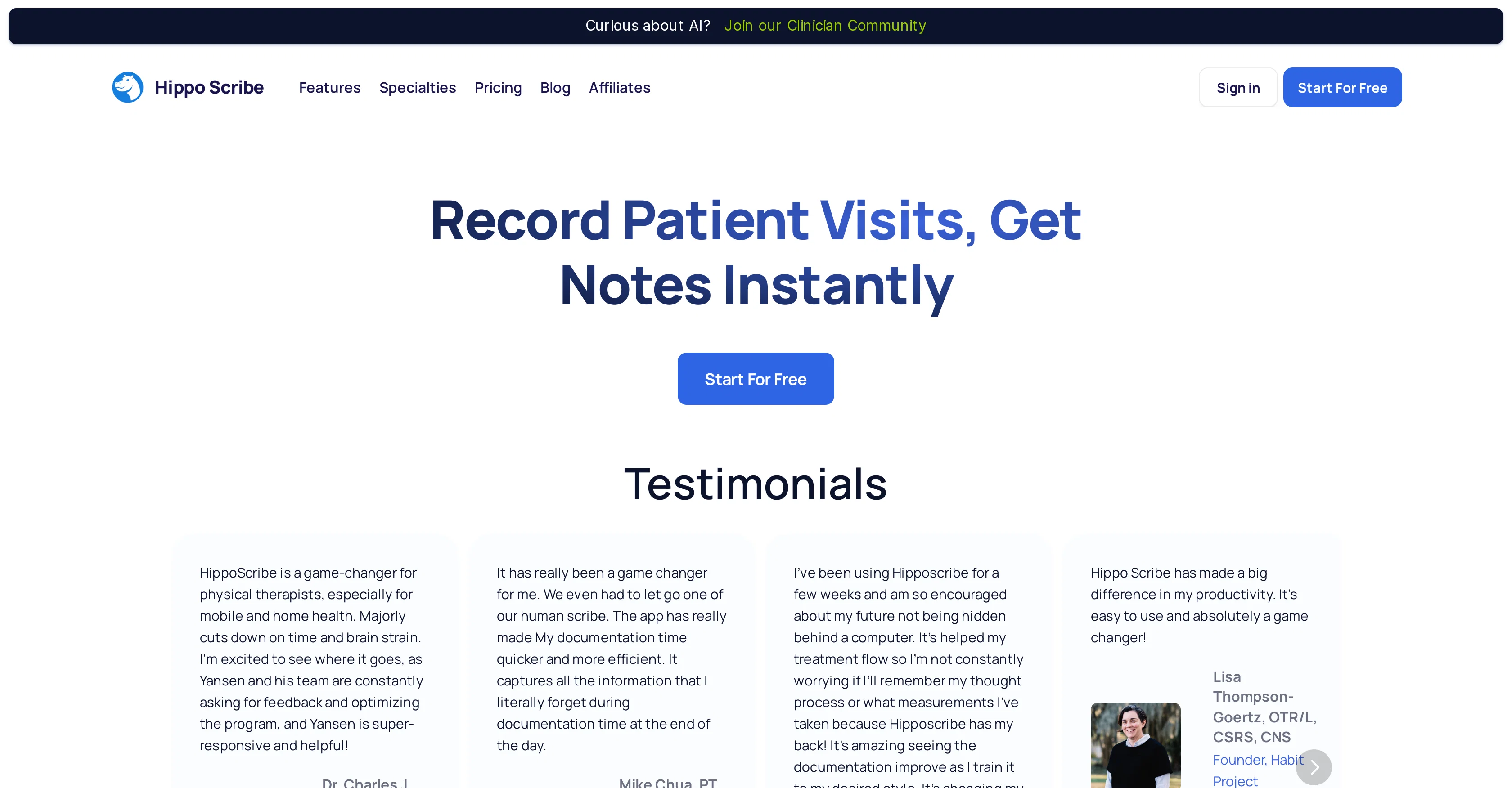 Hippo Scribe website