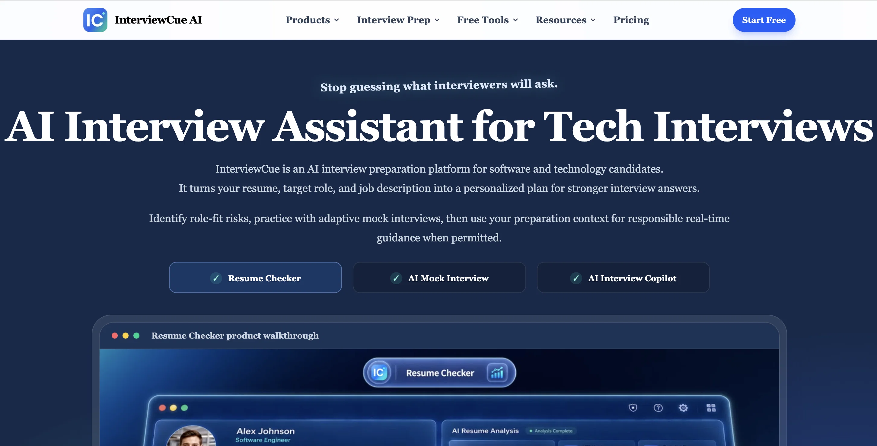 InterviewCue website