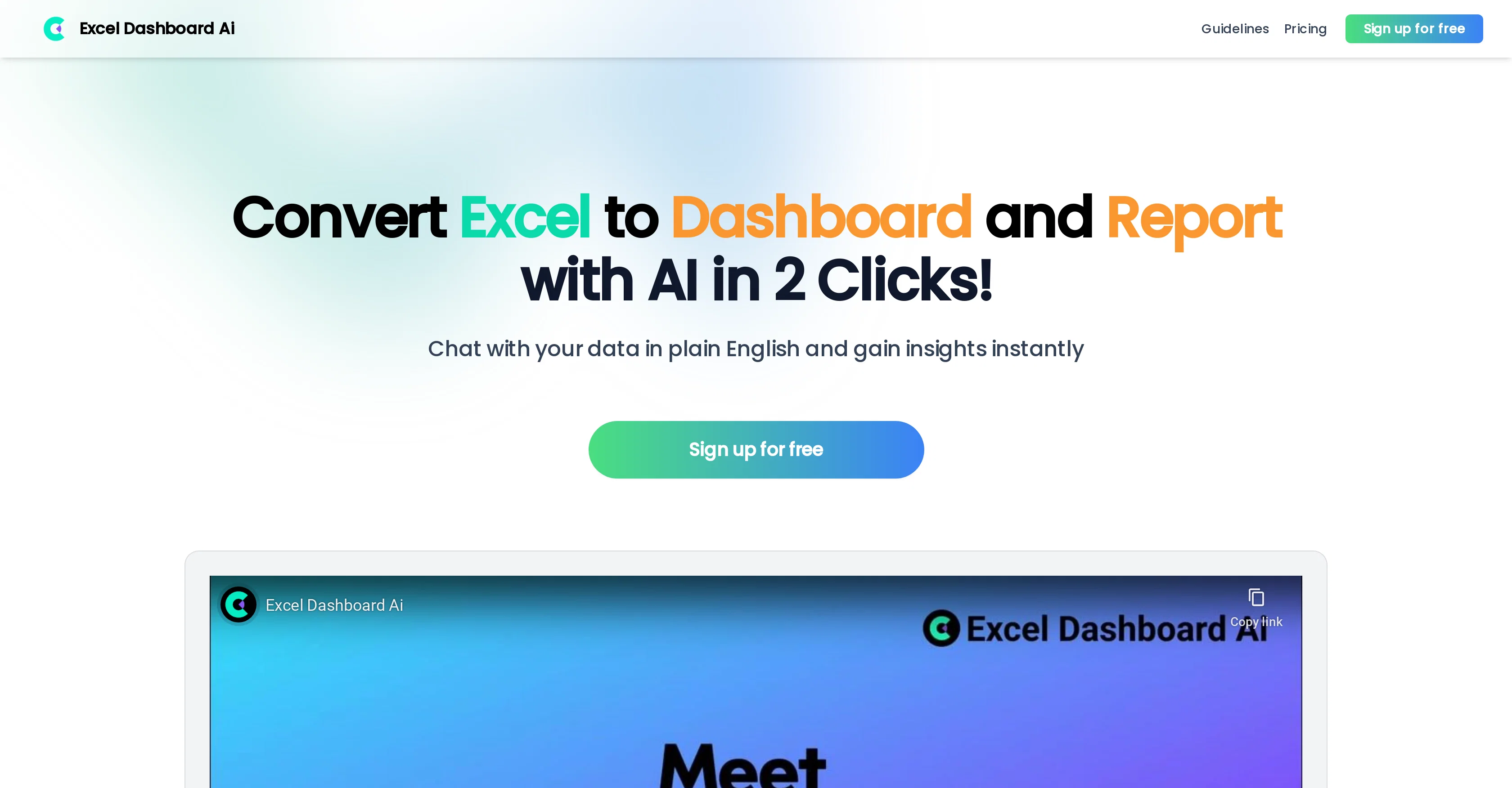 ExcelDashboard AI website