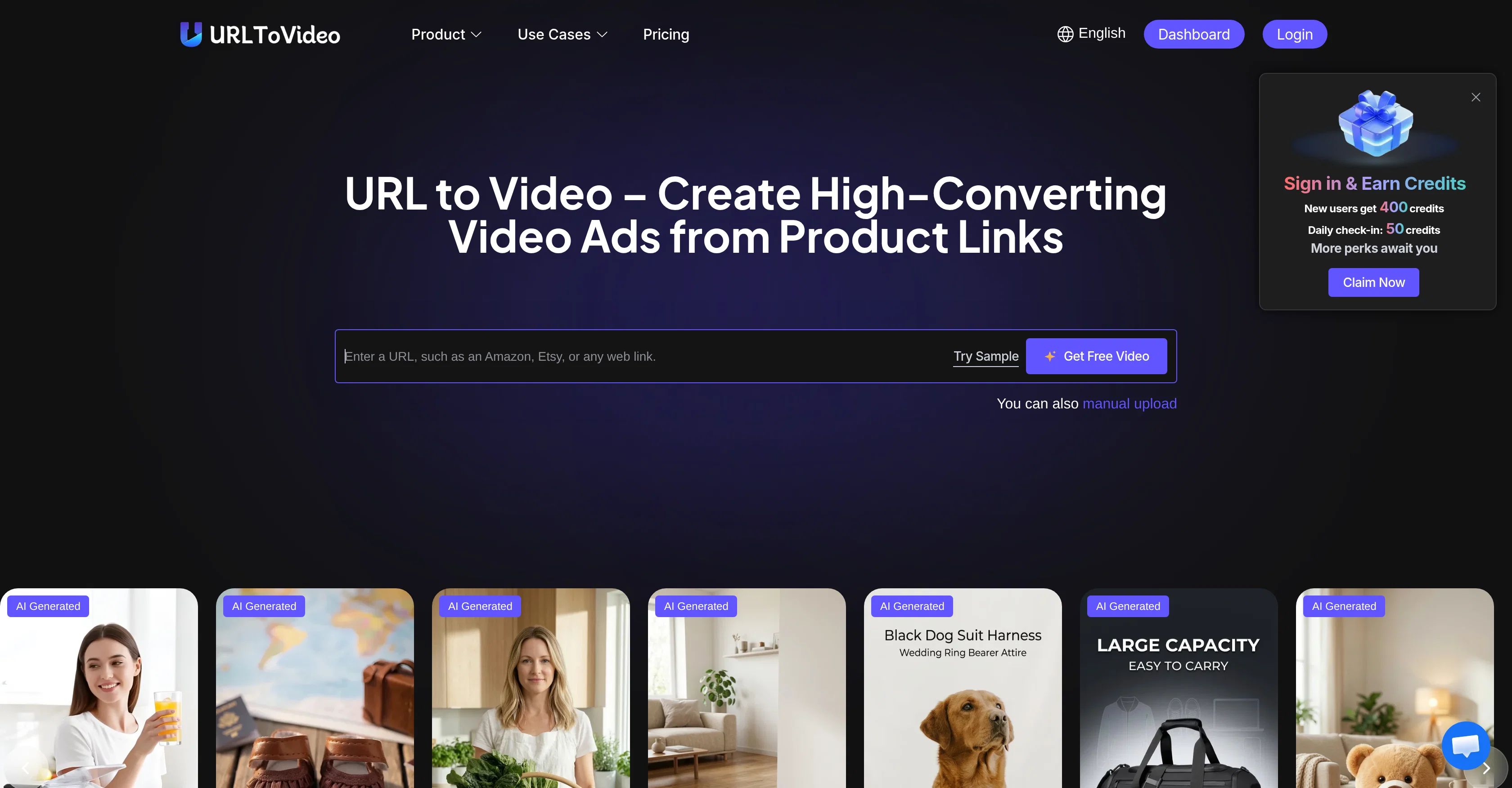 URL to Video AI website