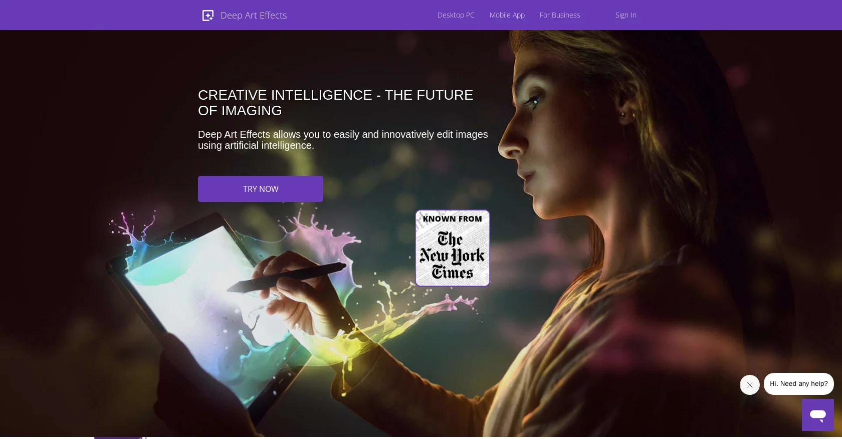 Deep Art Effects website