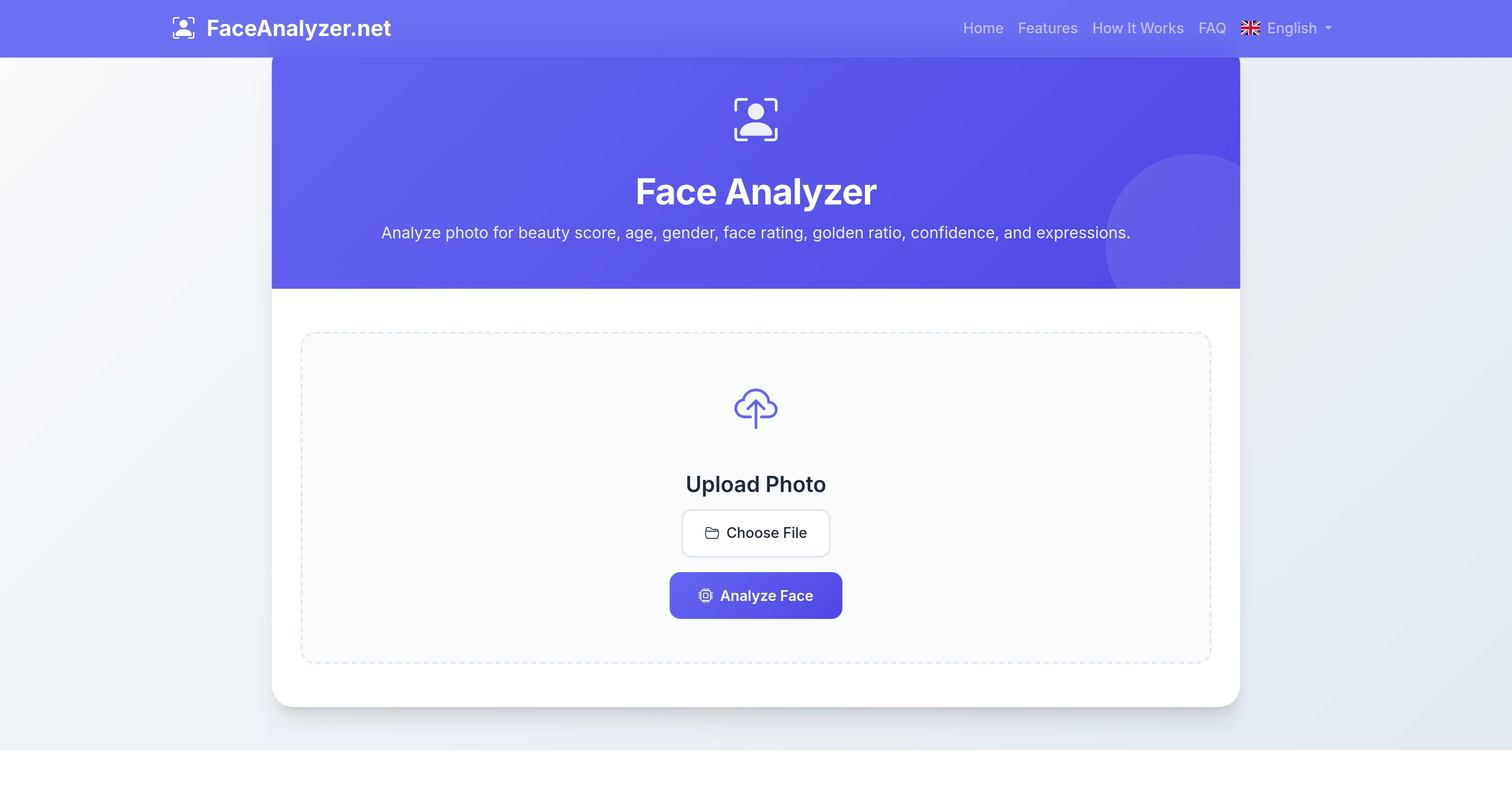 Face Analyzer website