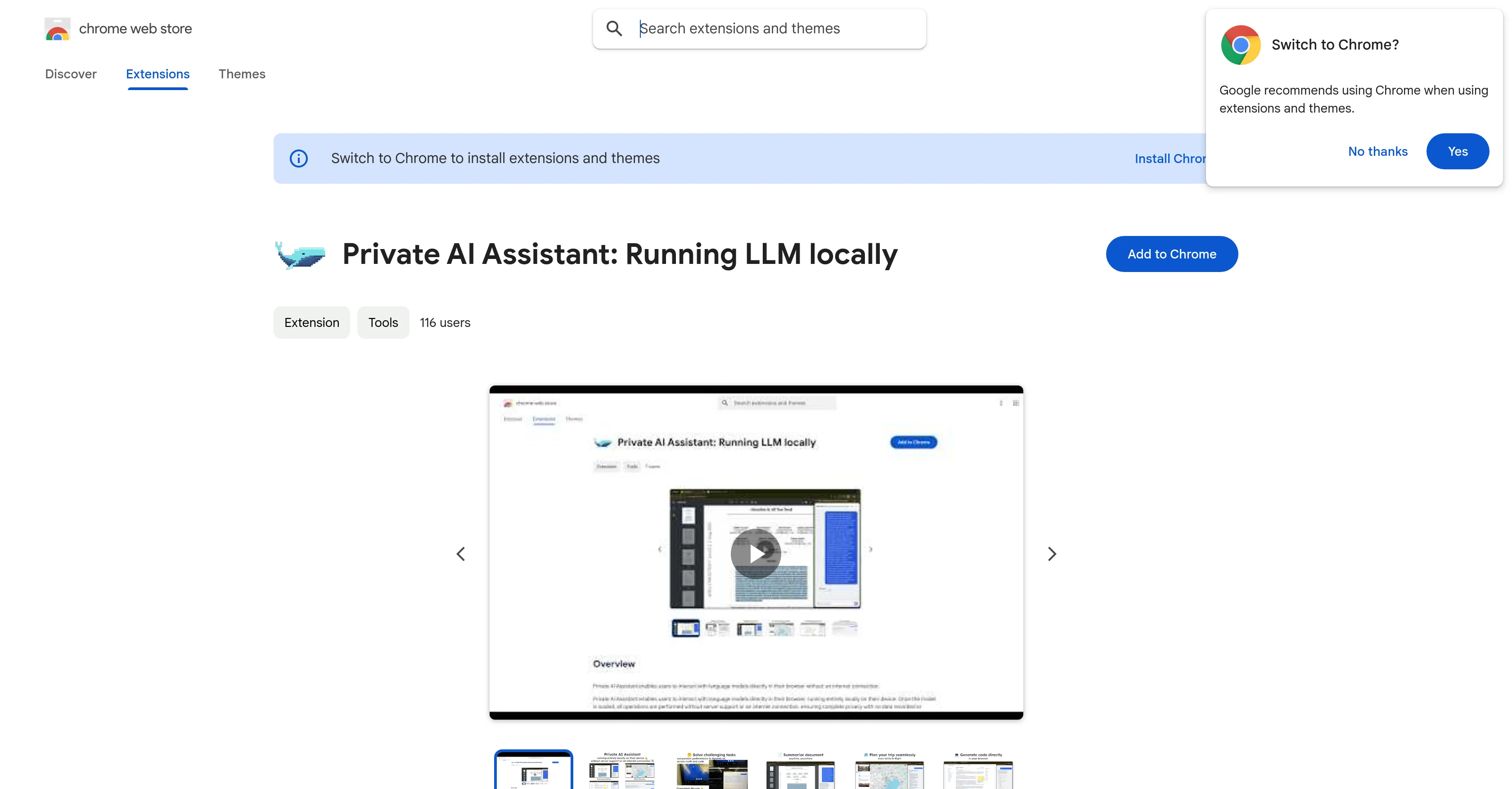 Private AI Assistant website