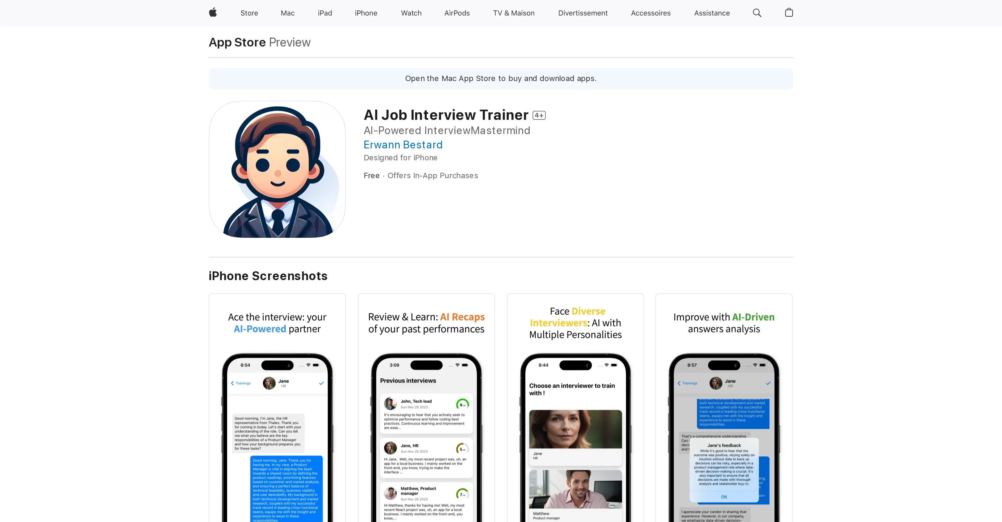 AI Job Interview Trainer website