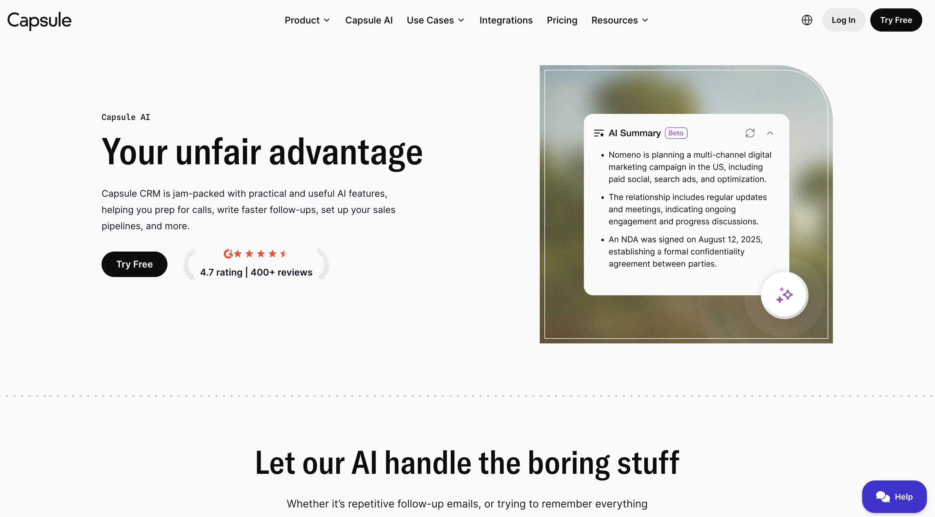 Capsule AI website