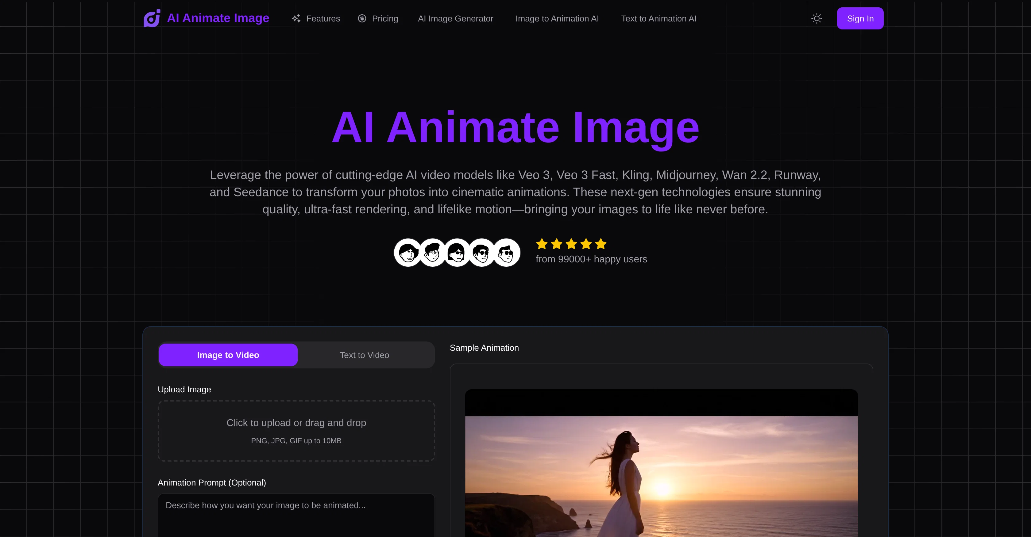 AI Animate Image website