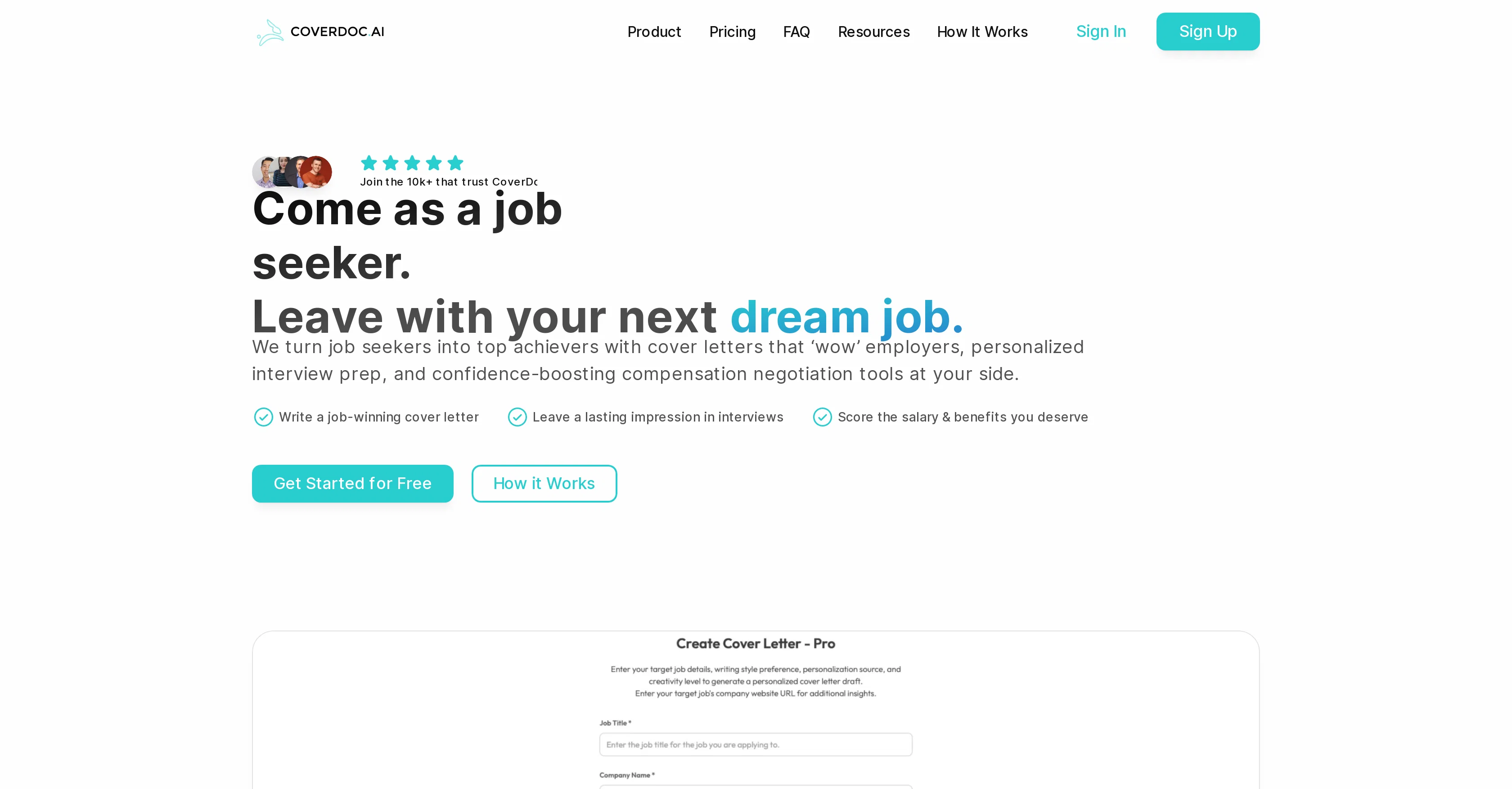 CoverDoc.ai website