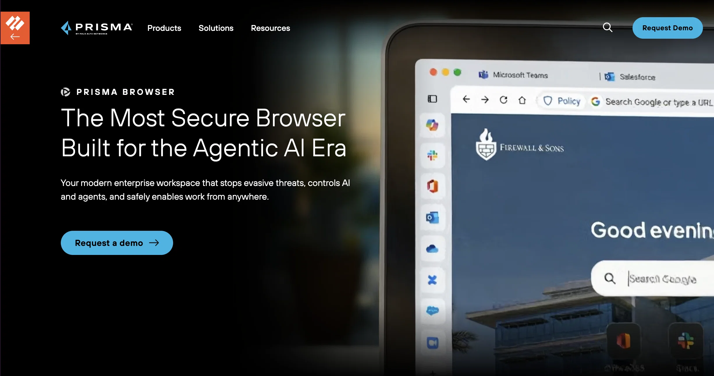 Prisma Browser by Palo Alto Networks website