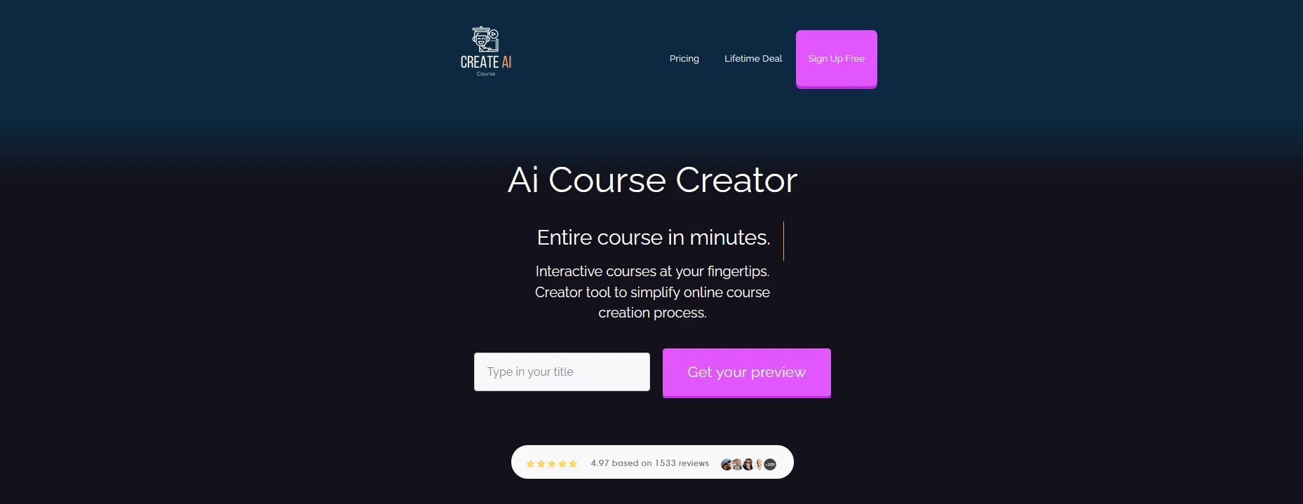 CreateAiCourse website