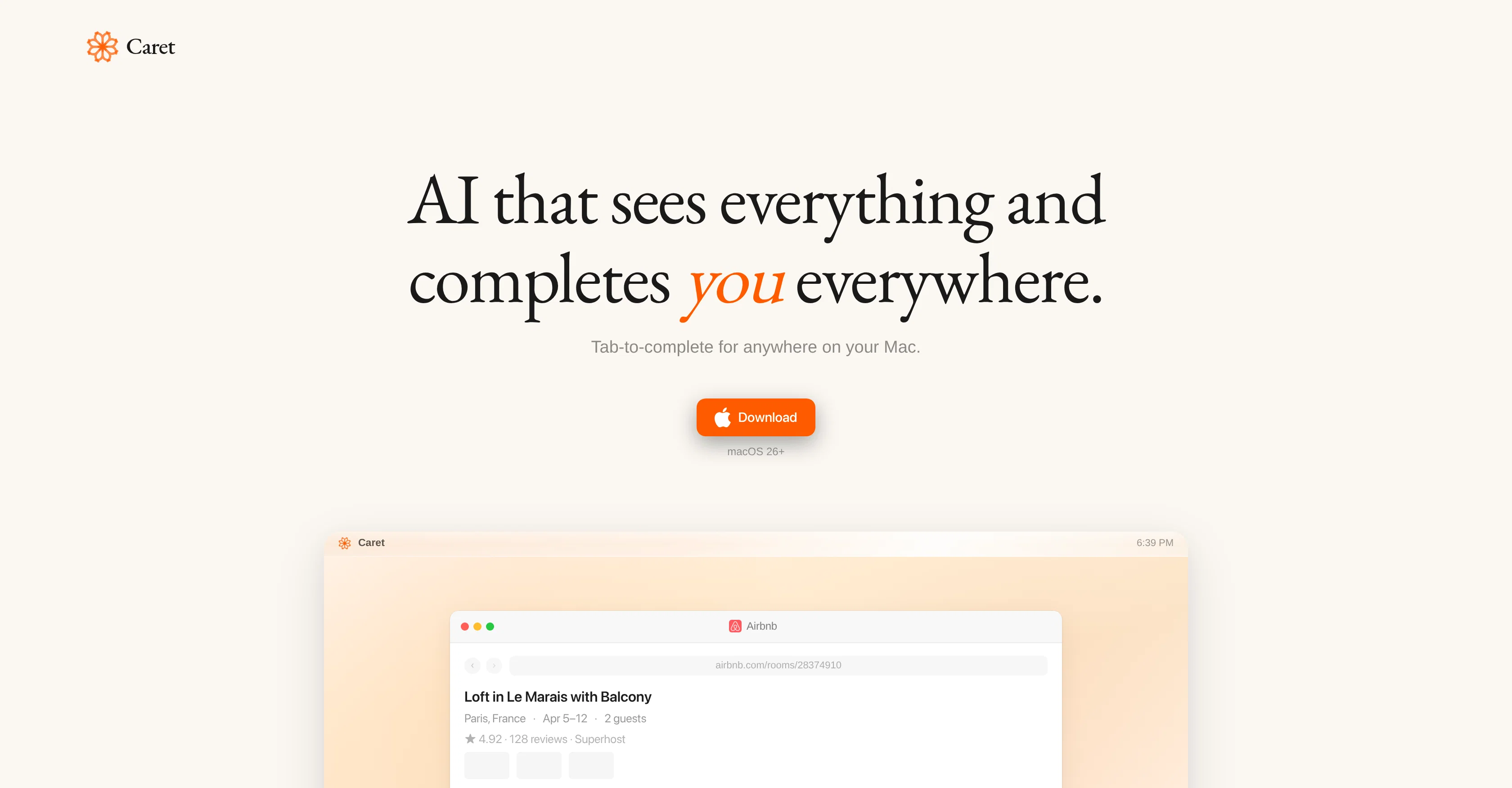 Caret website
