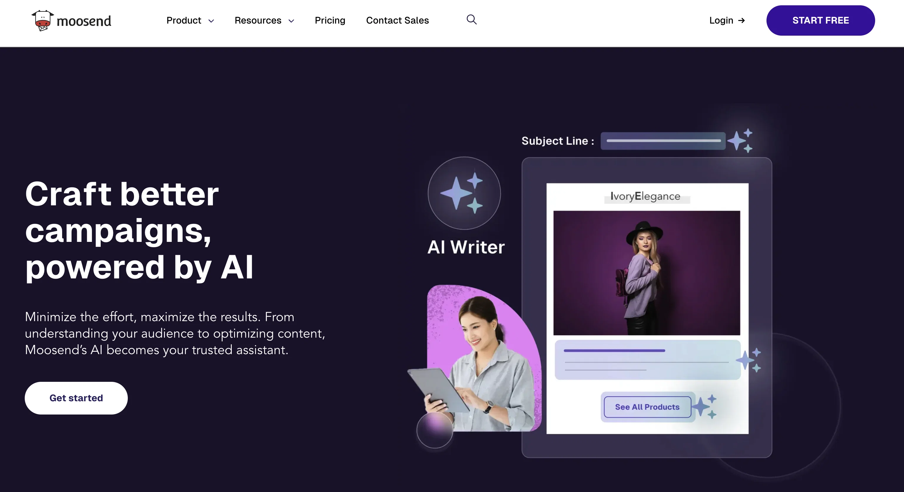 Moosend website