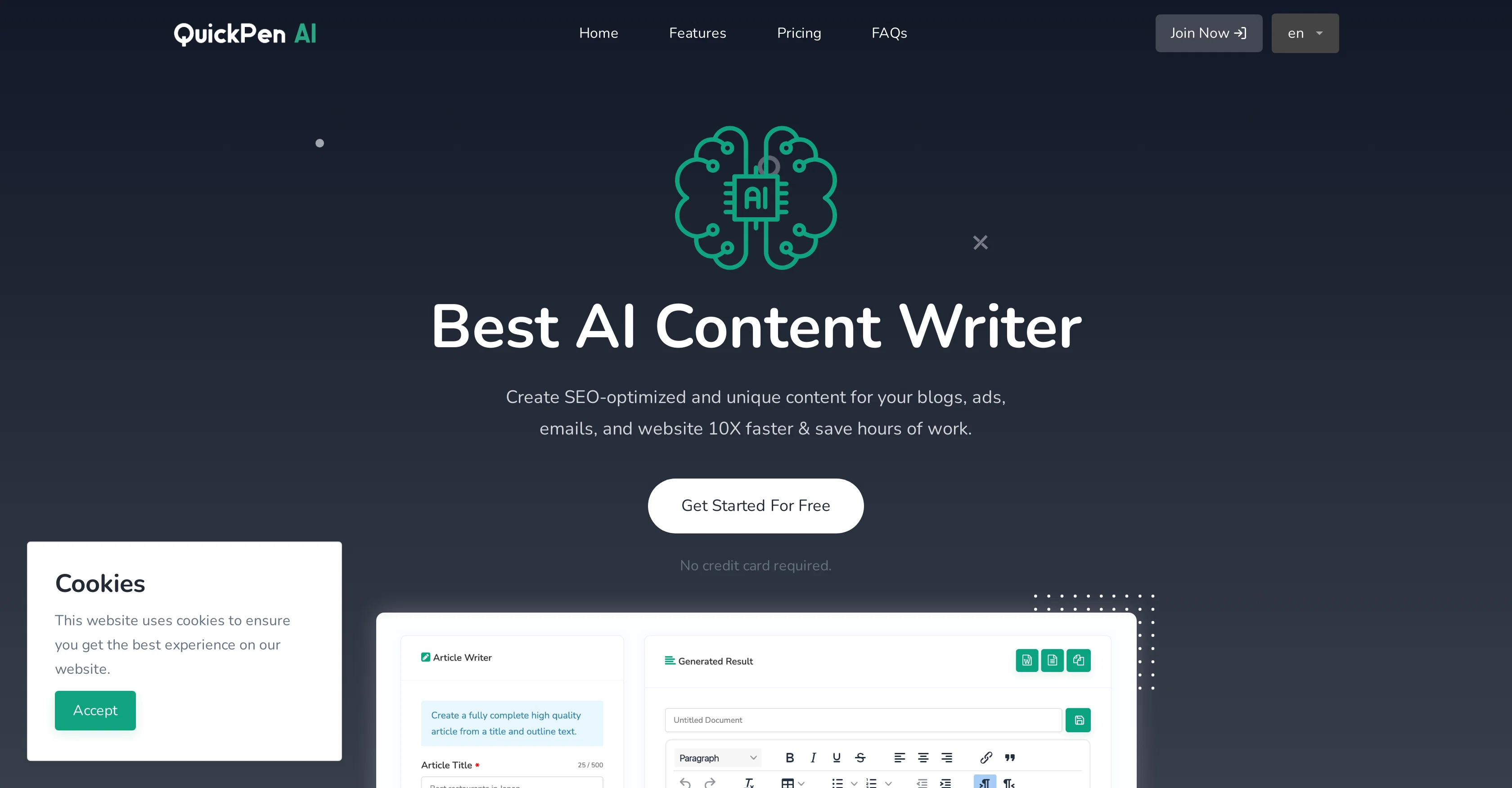 QuickPenAI website