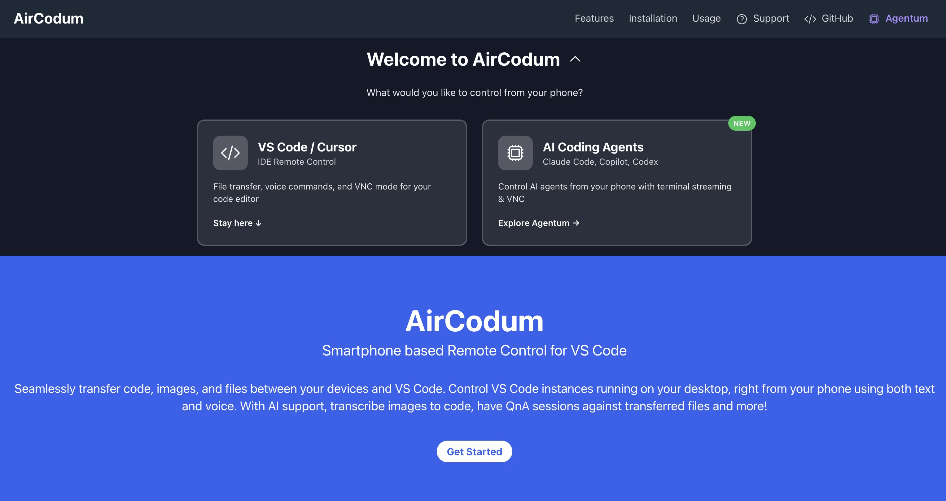 AirCodum website