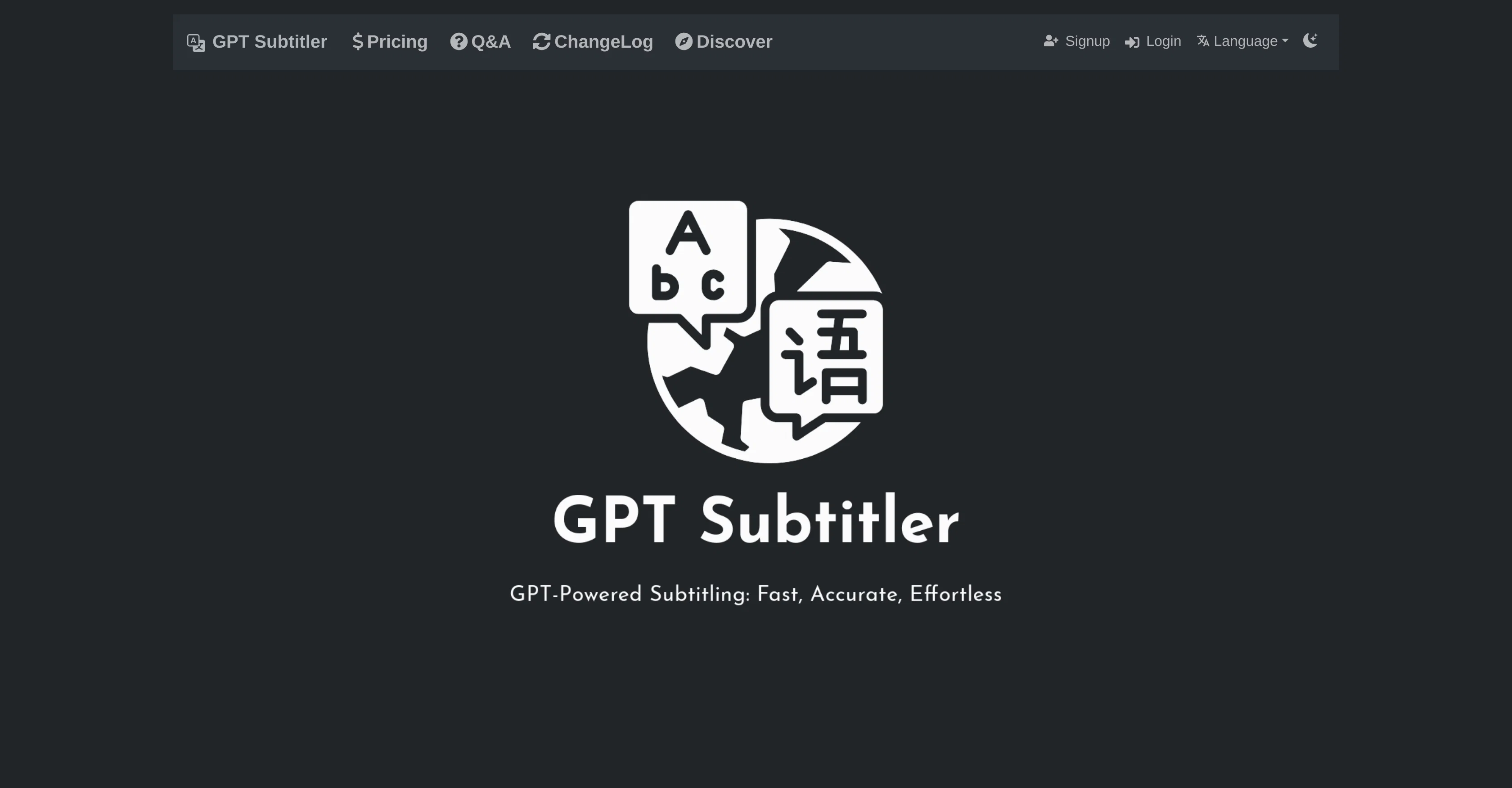 GPT Subtitler website