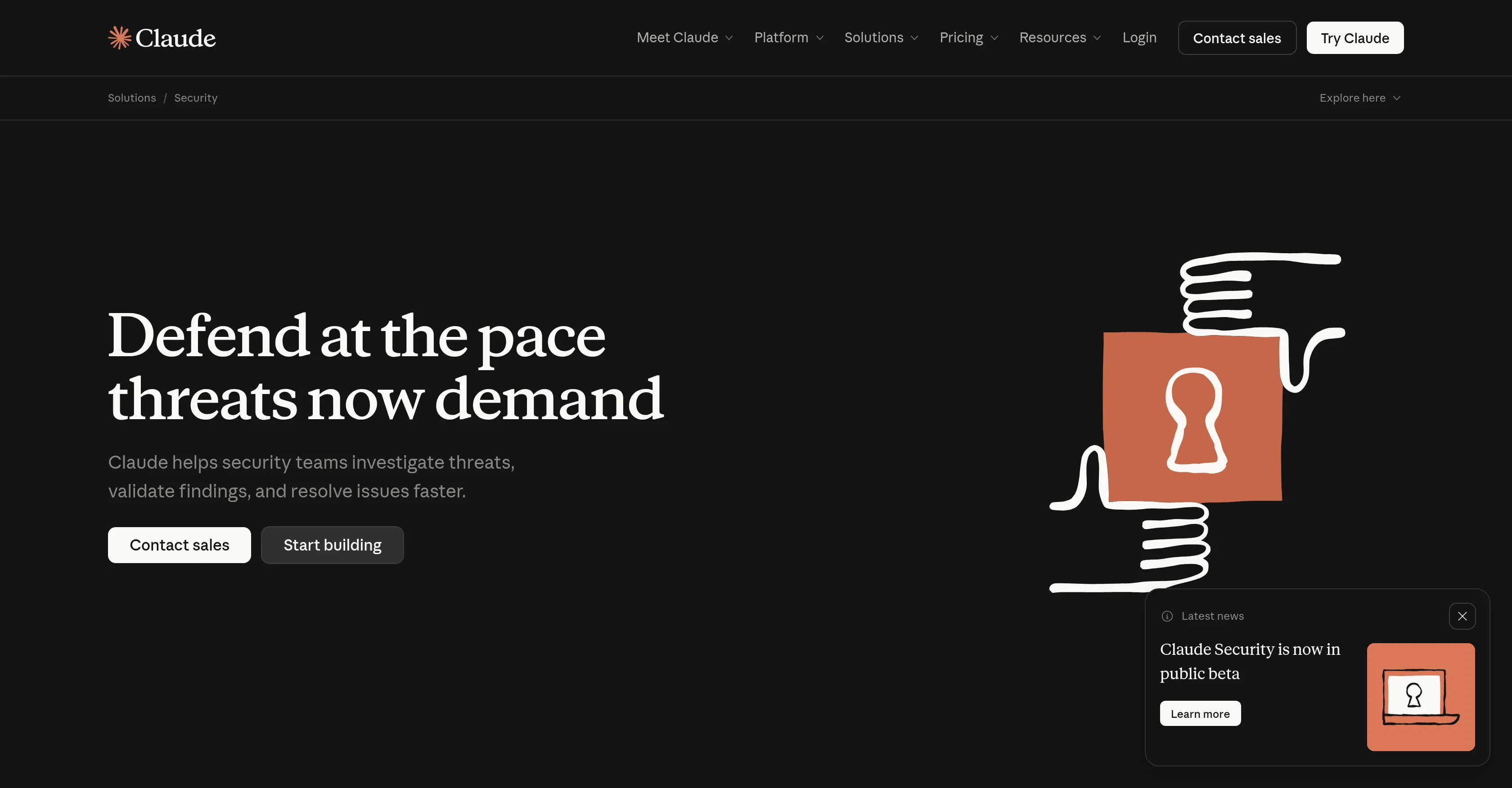 Claude Security website