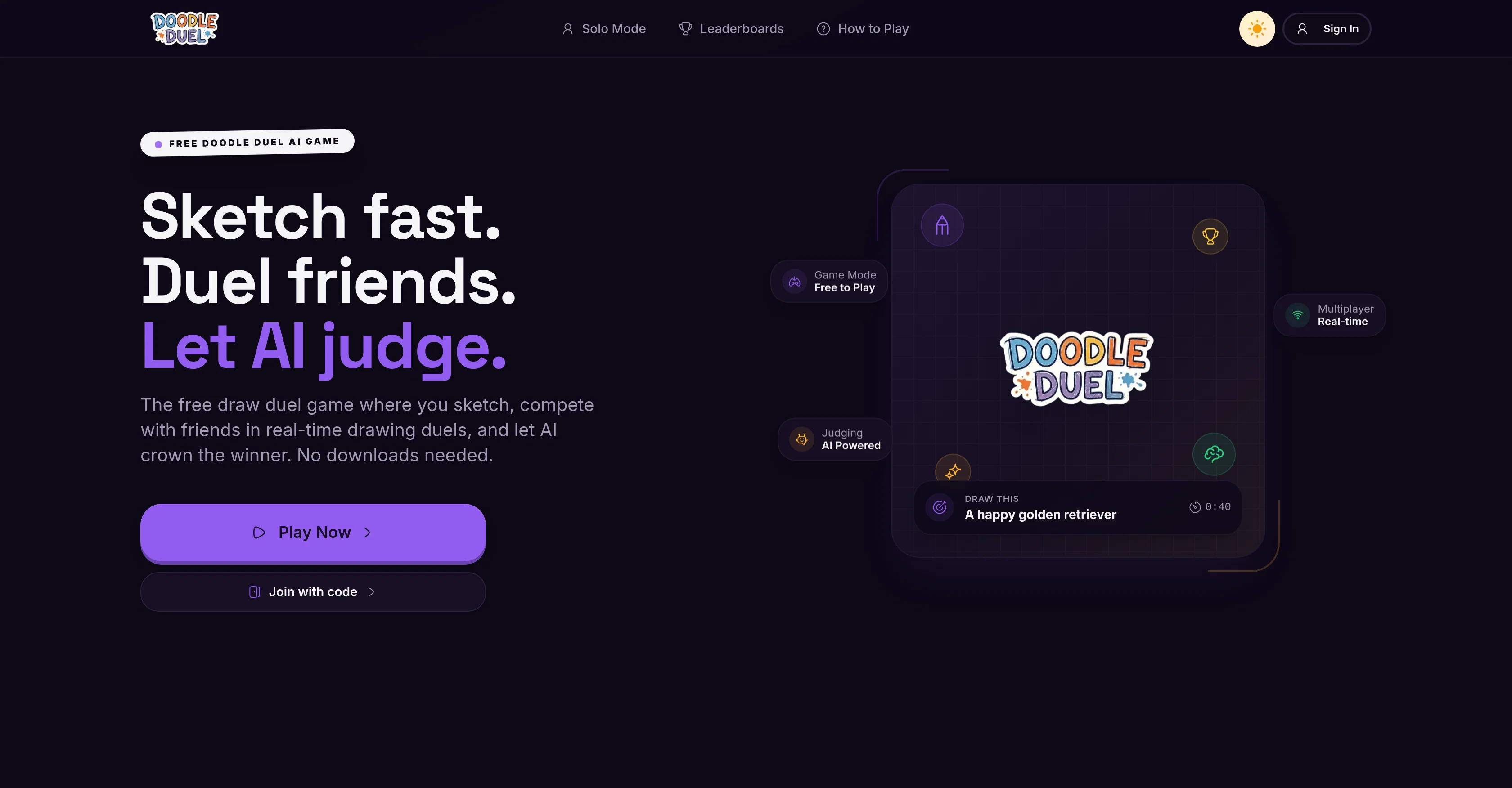 Doodle Duel website