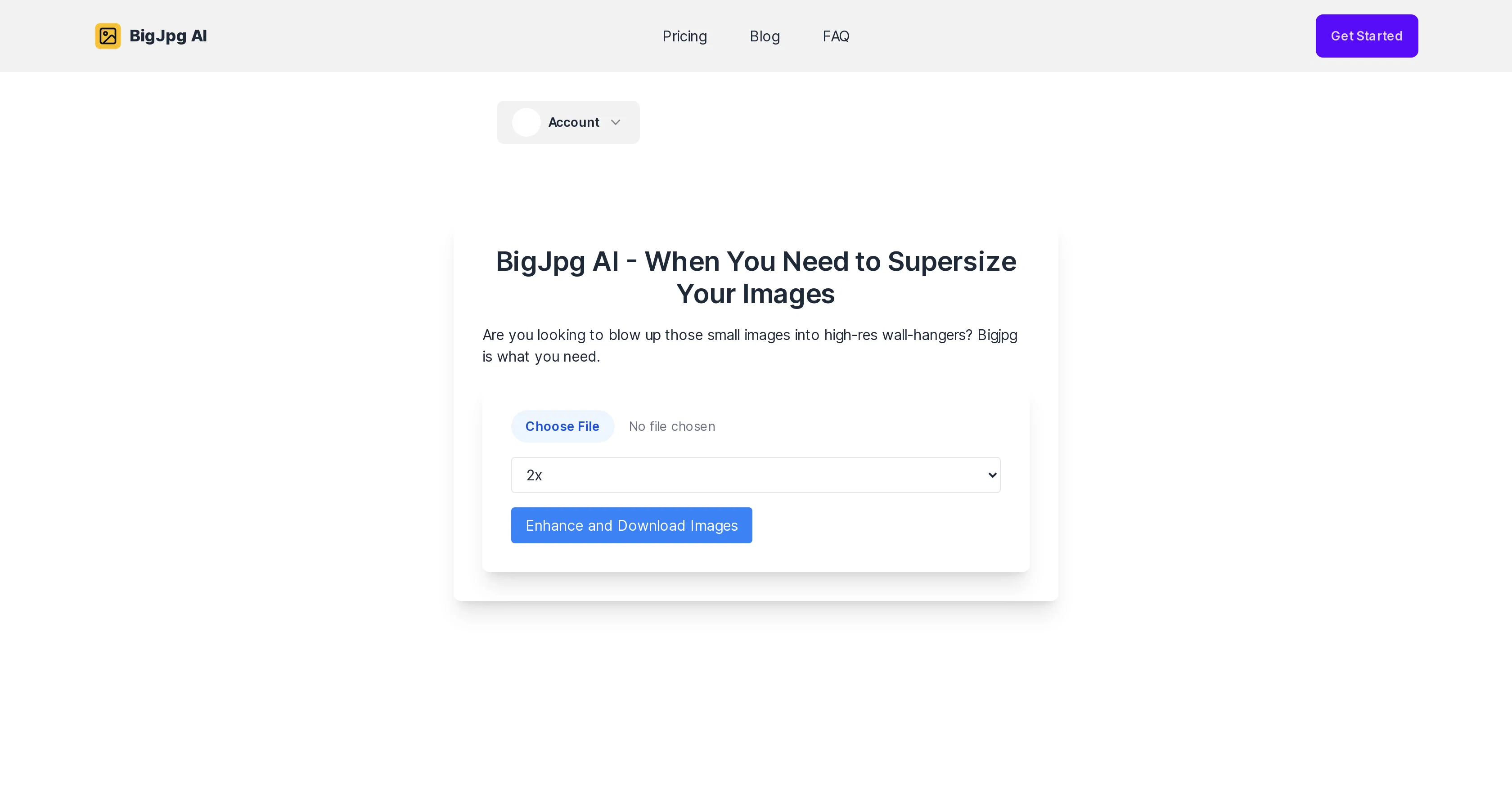 BigJpg AI website
