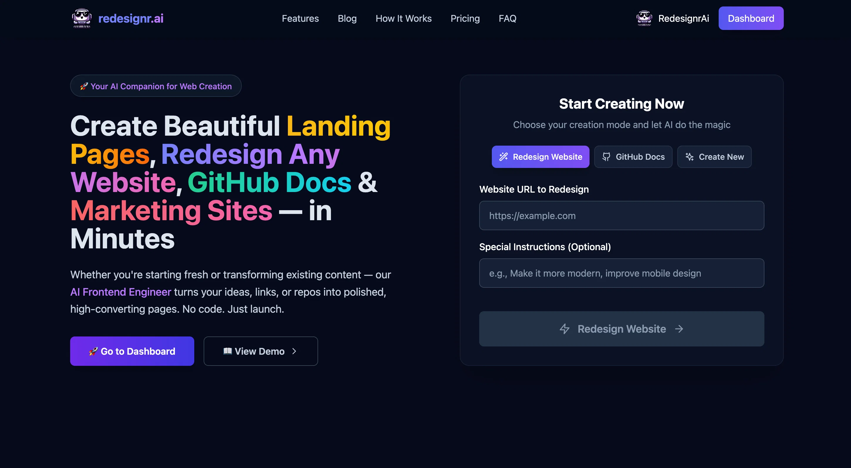 Redesignr Ai -  website redesign and landing page bui... website