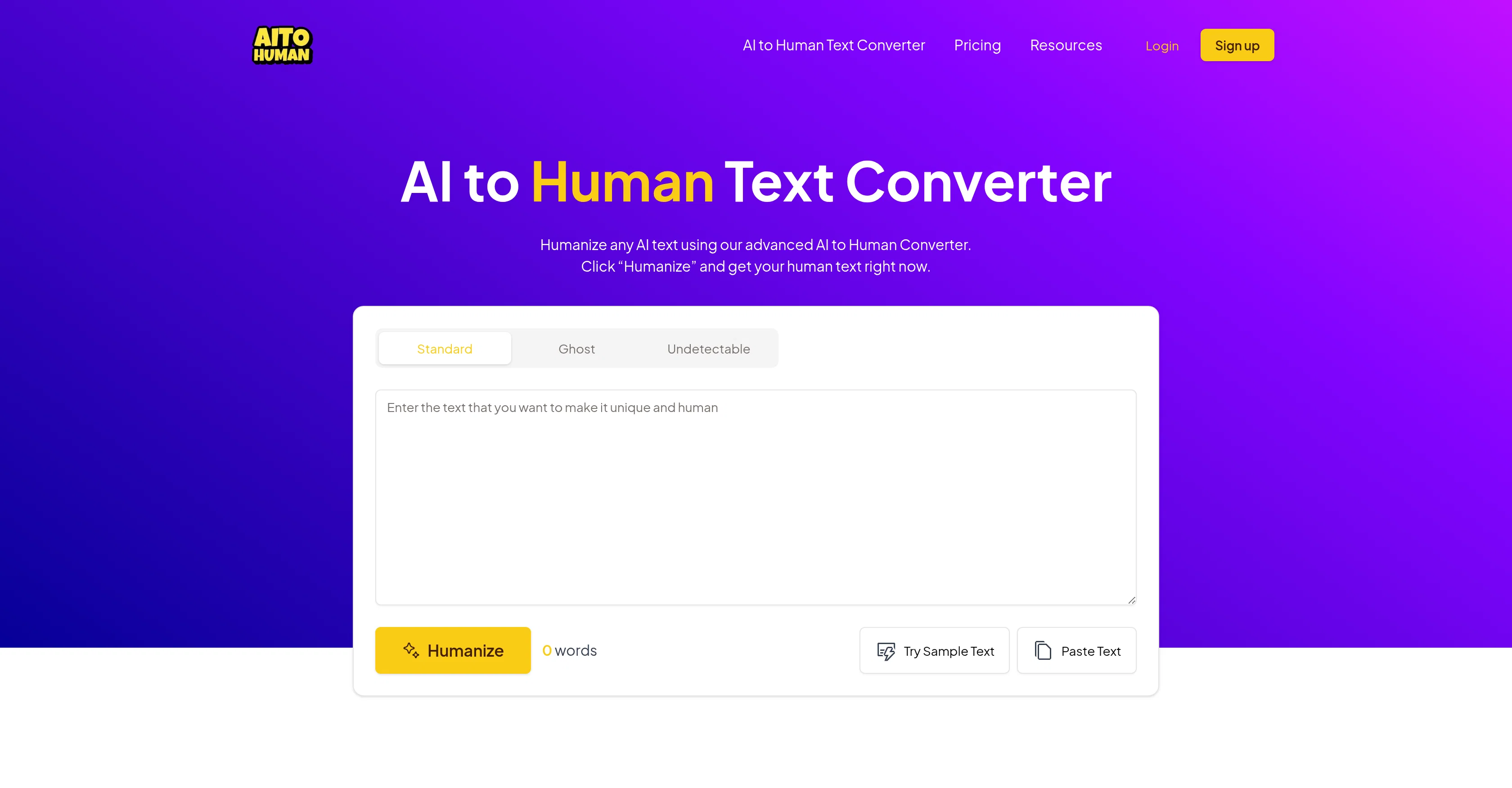 AI to Human website