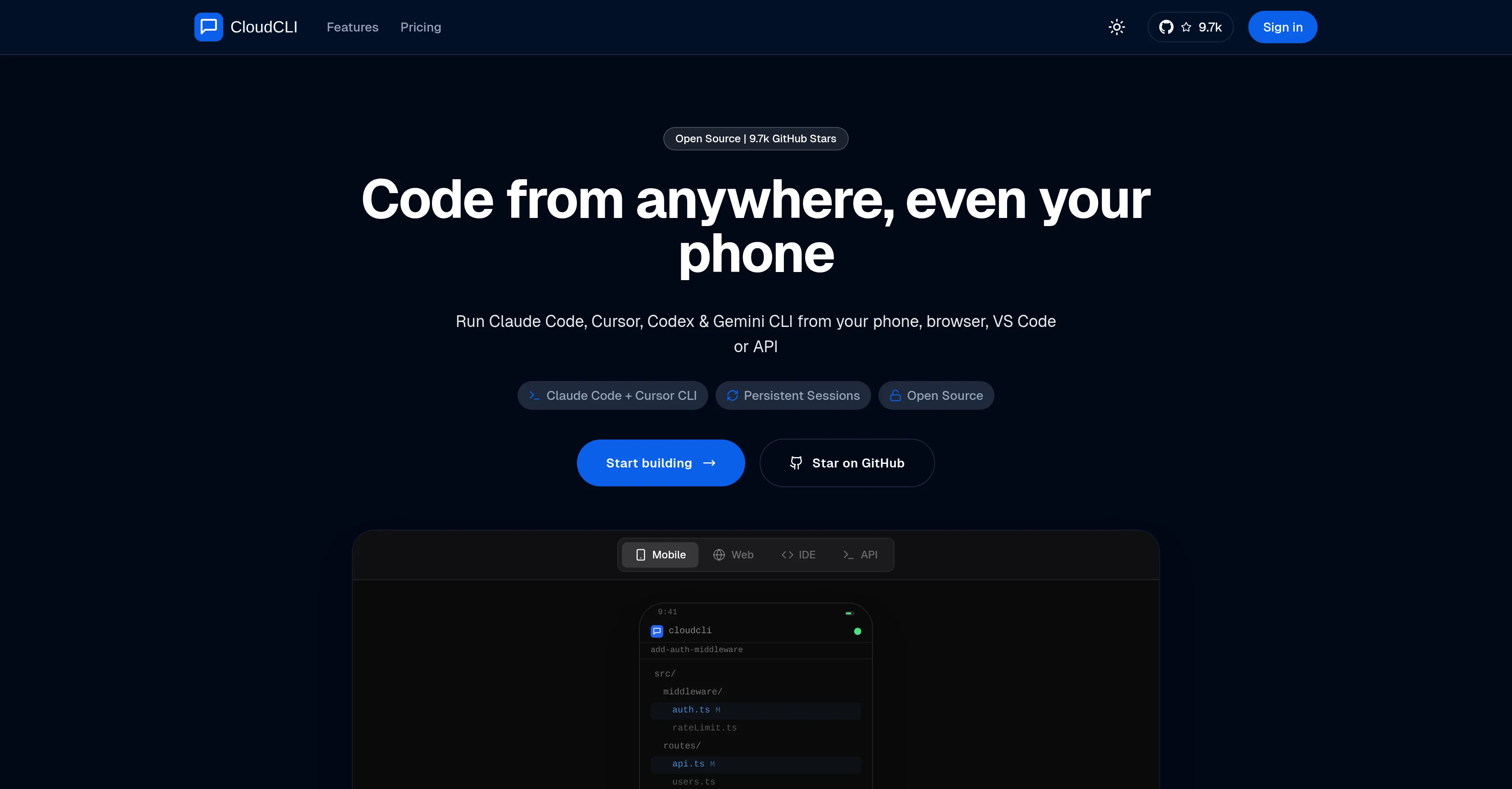 CloudCLI website