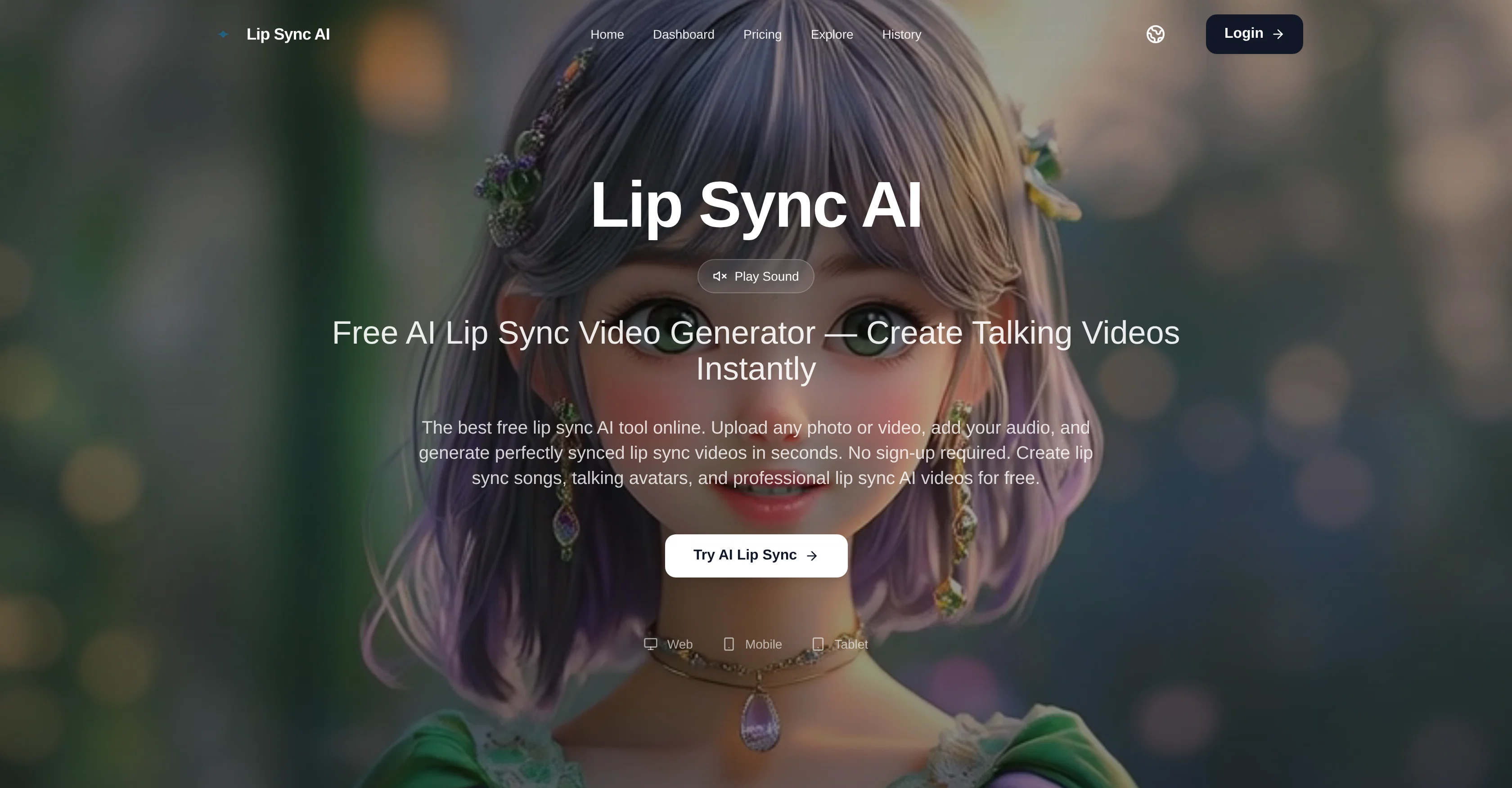 Lip Sync AI website