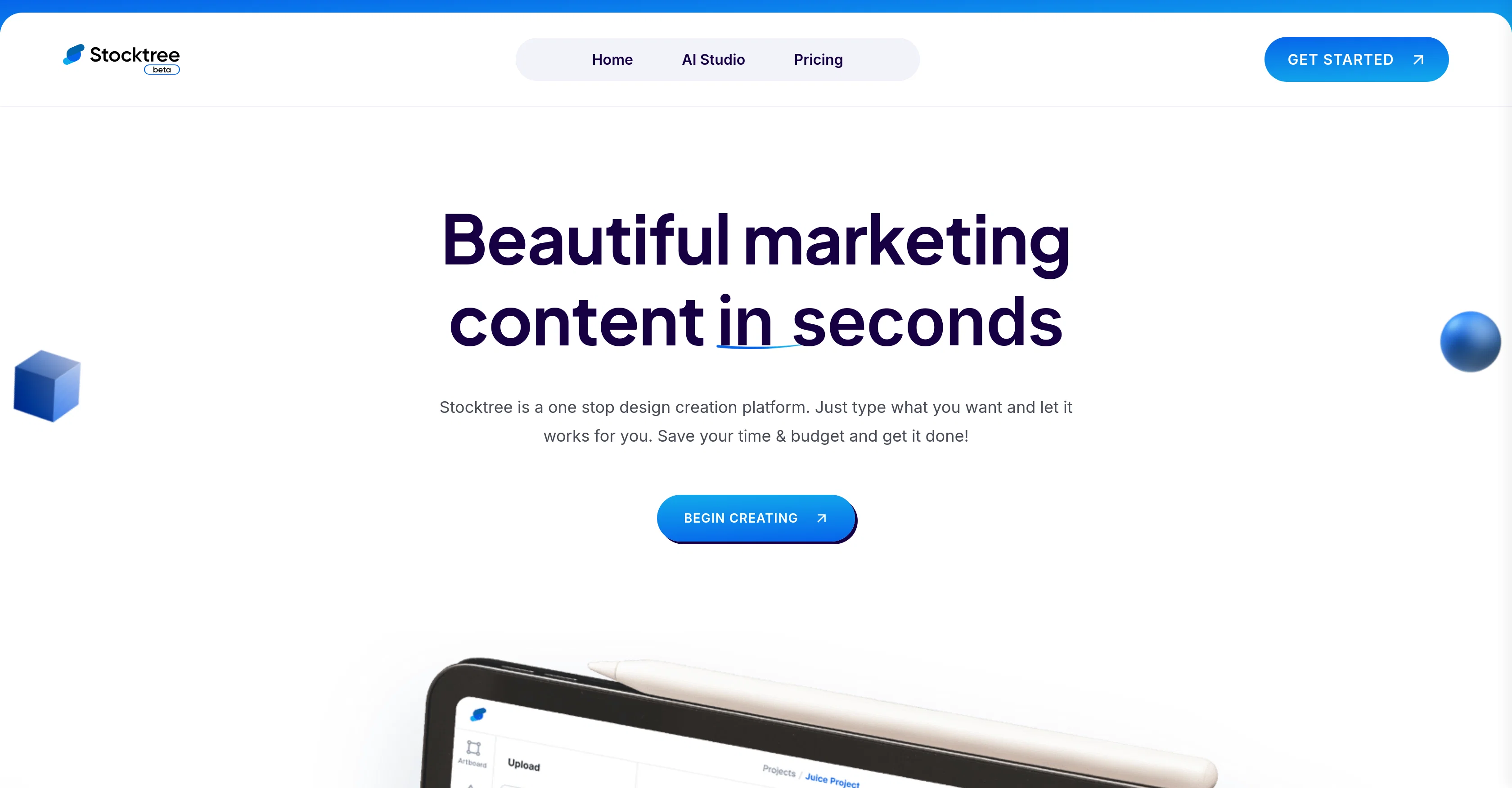 Stocktree Studio website