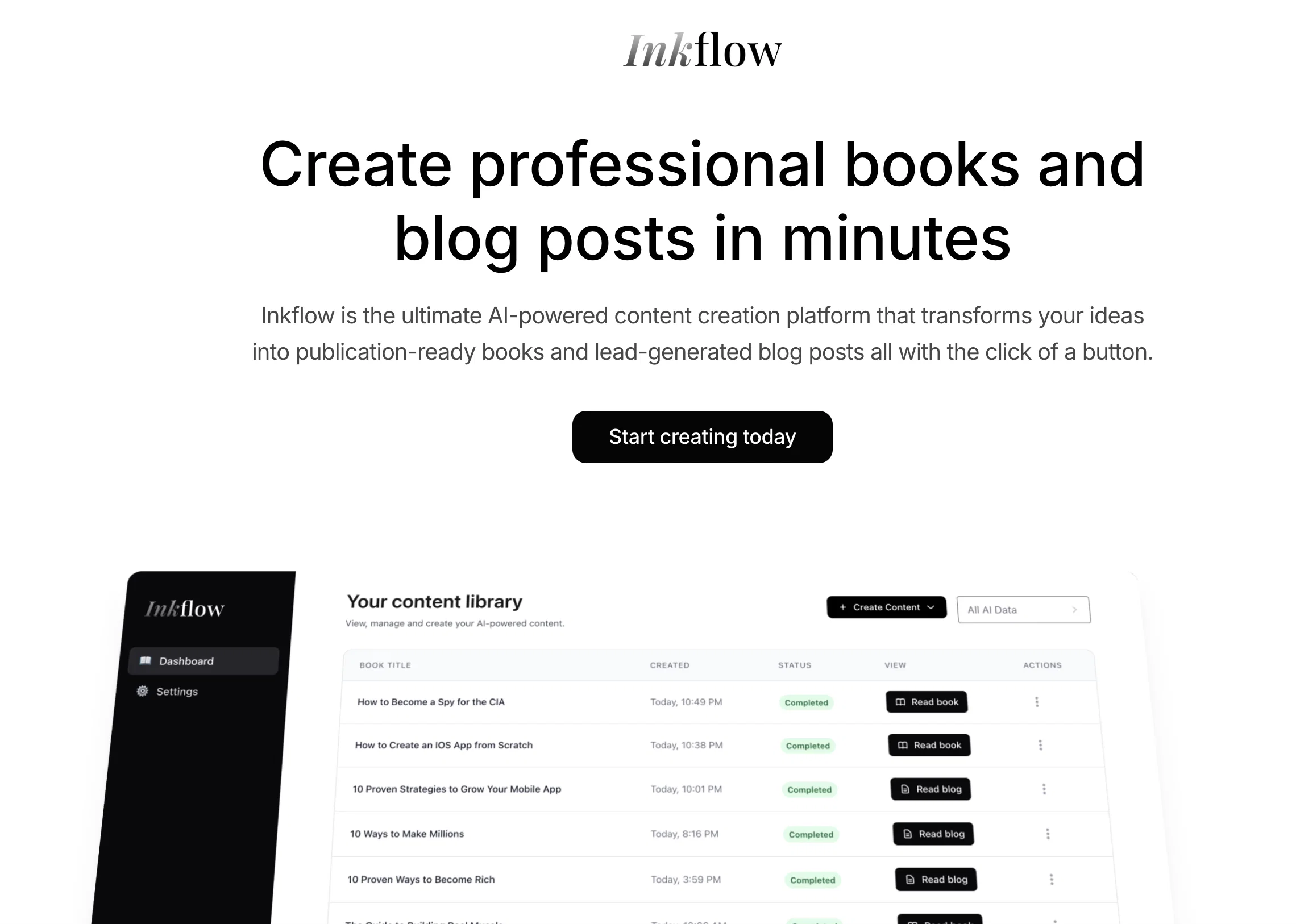 Inkflow website