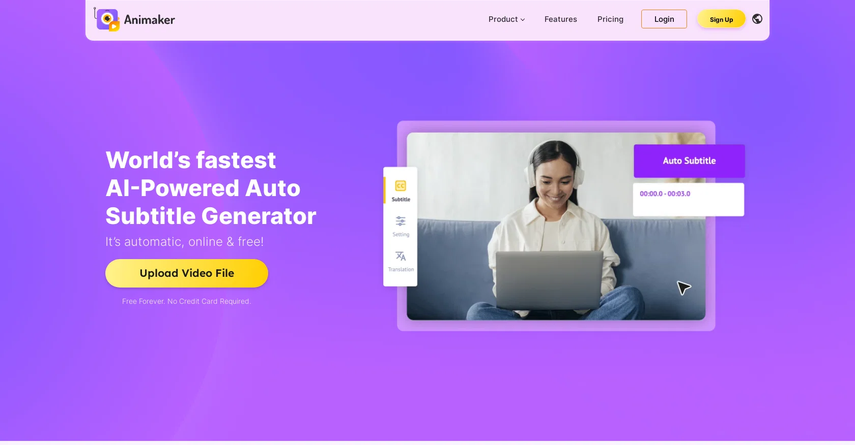 Animaker Subtitles website