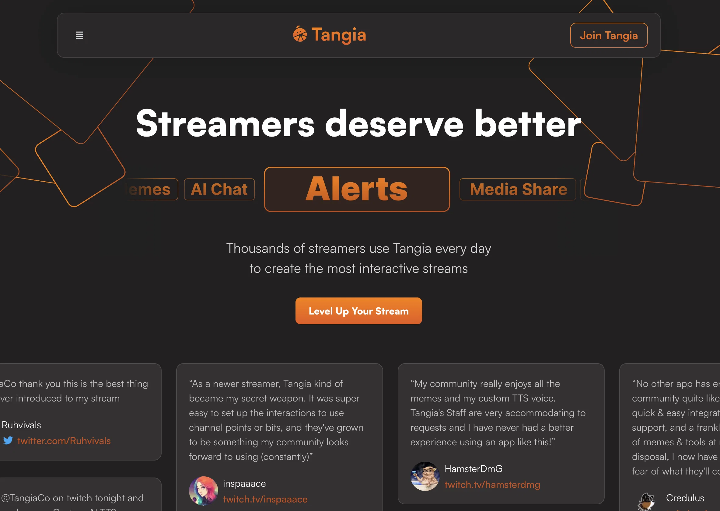 Tangia website