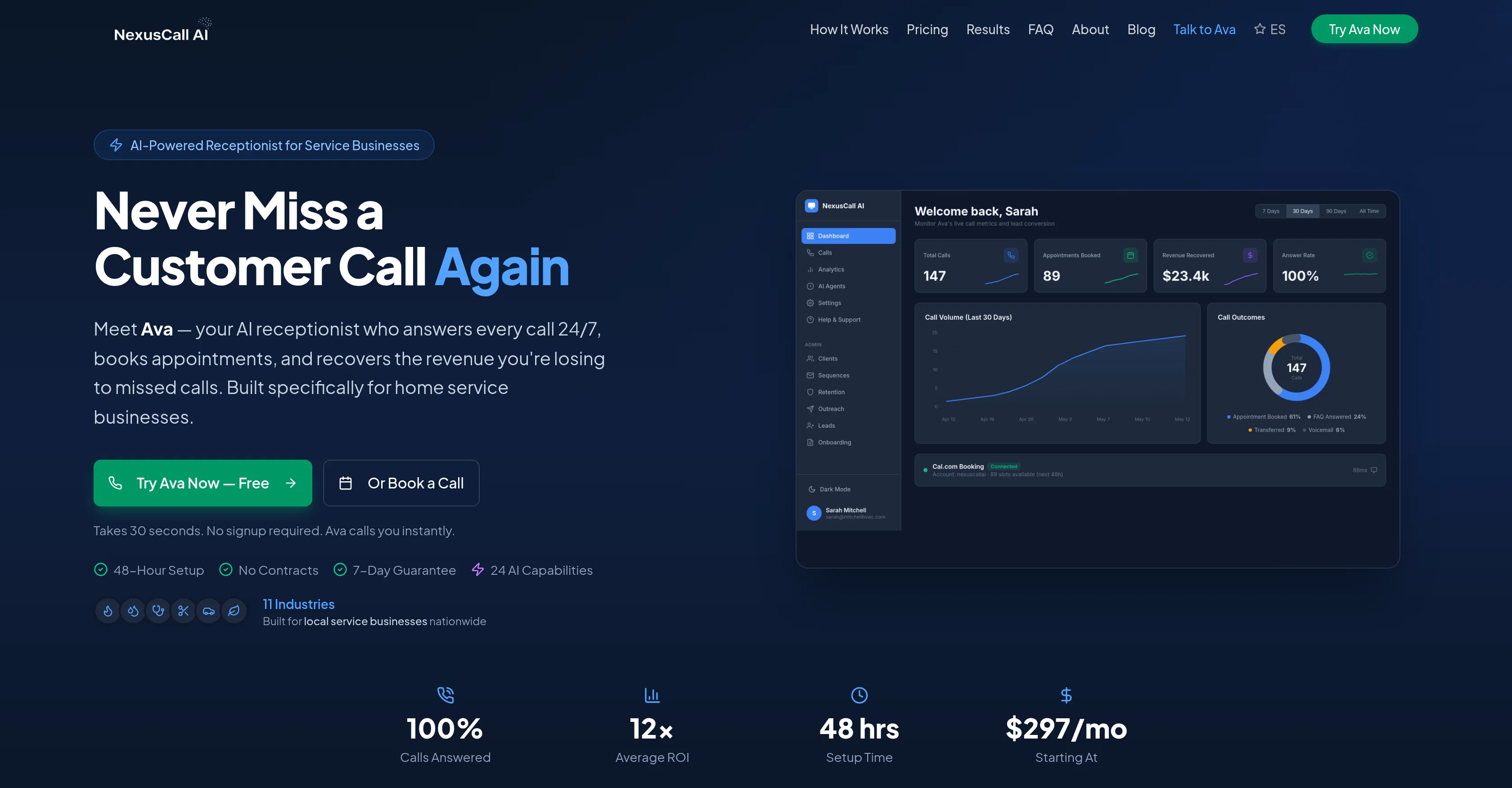 NexusCall AI website