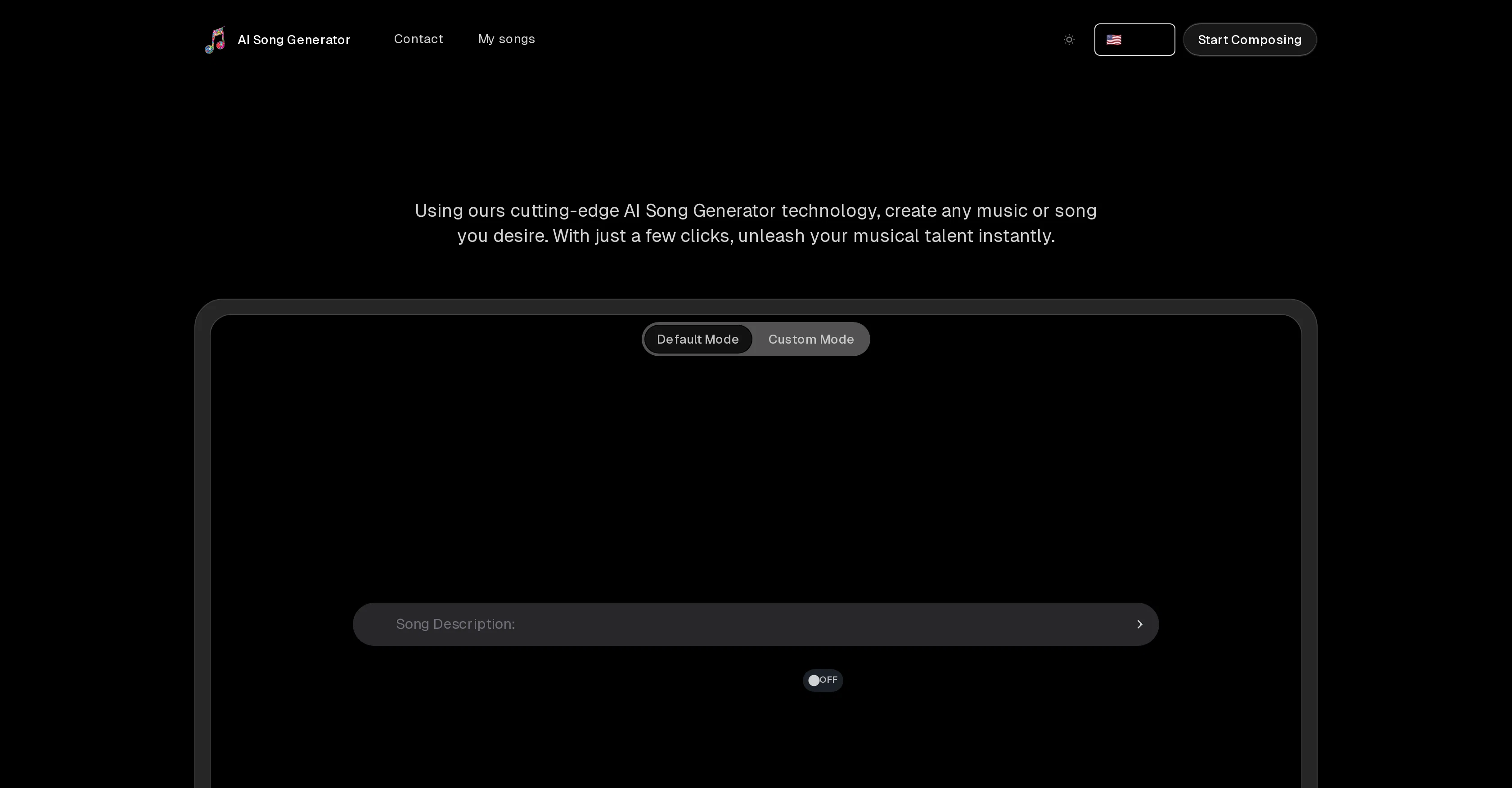 AI Song Generator website
