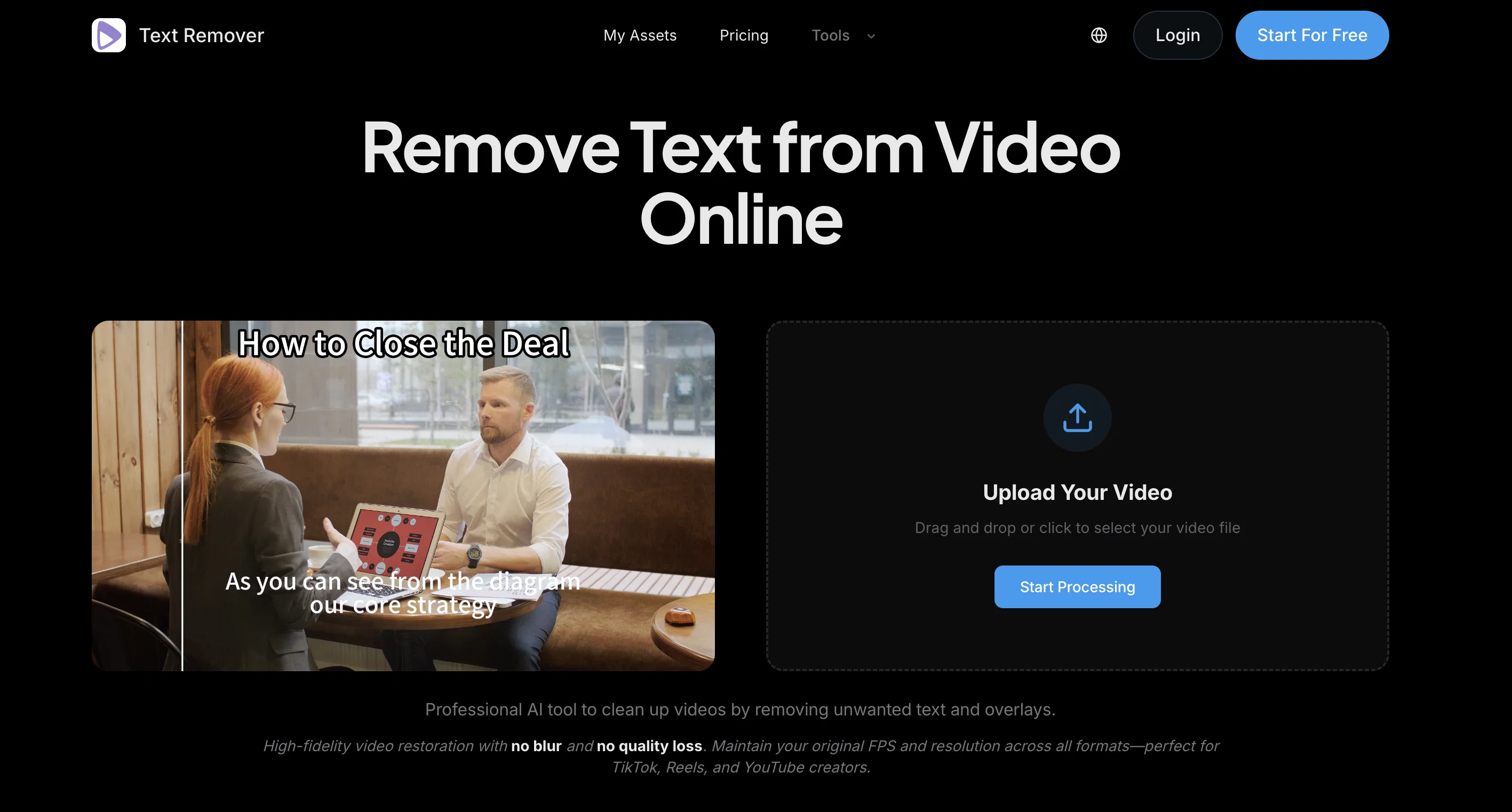 Remove Text From Video – AI Subtitle & Watermark Re... website