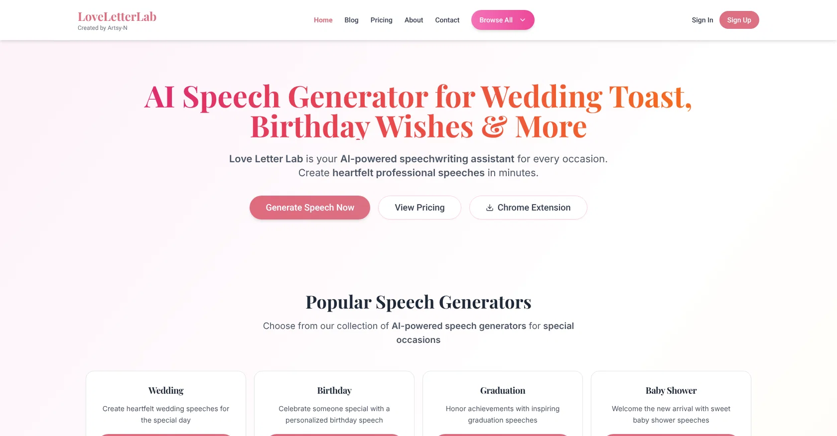 Love Letter Lab website