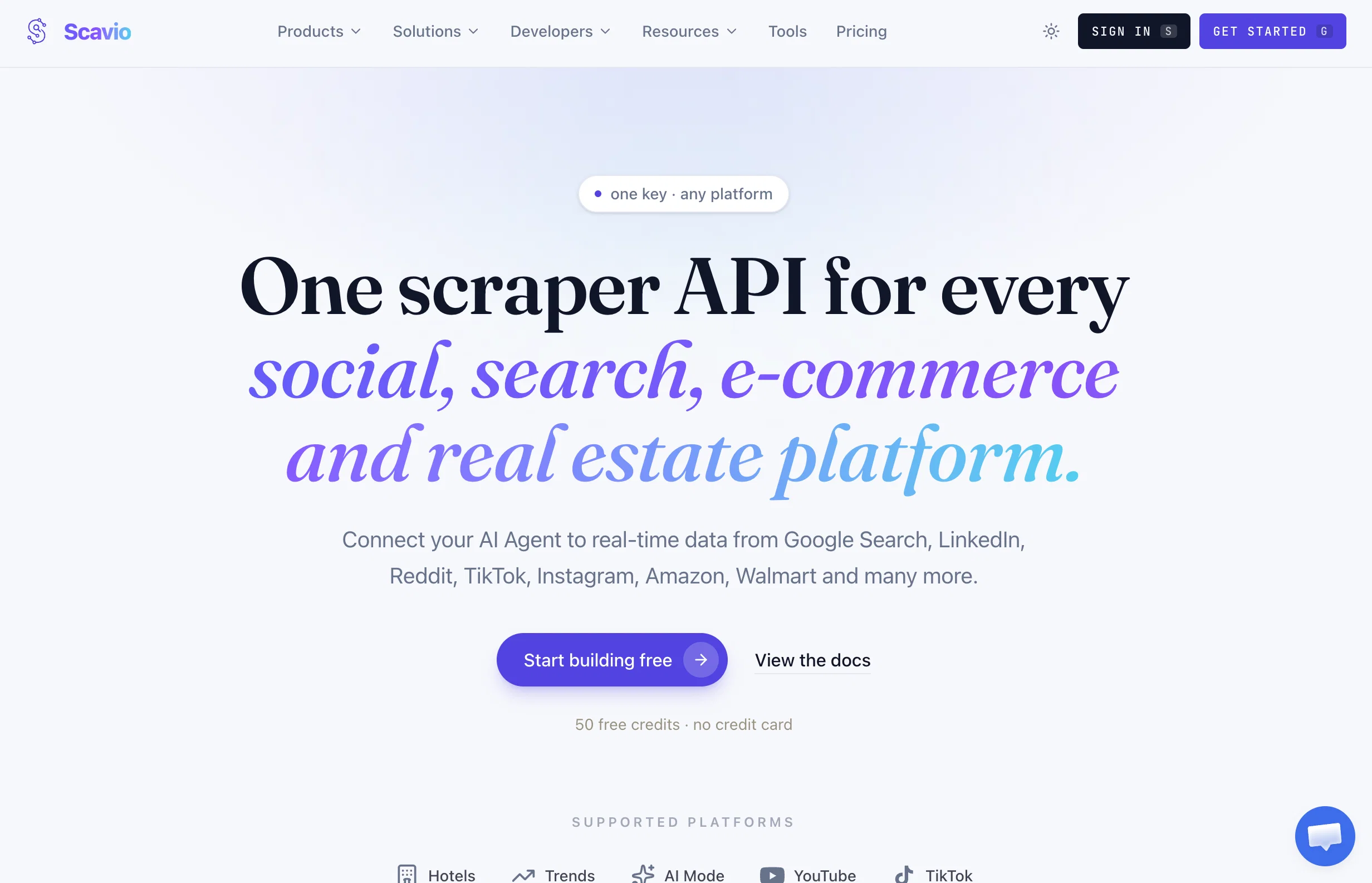 Scavio AI website