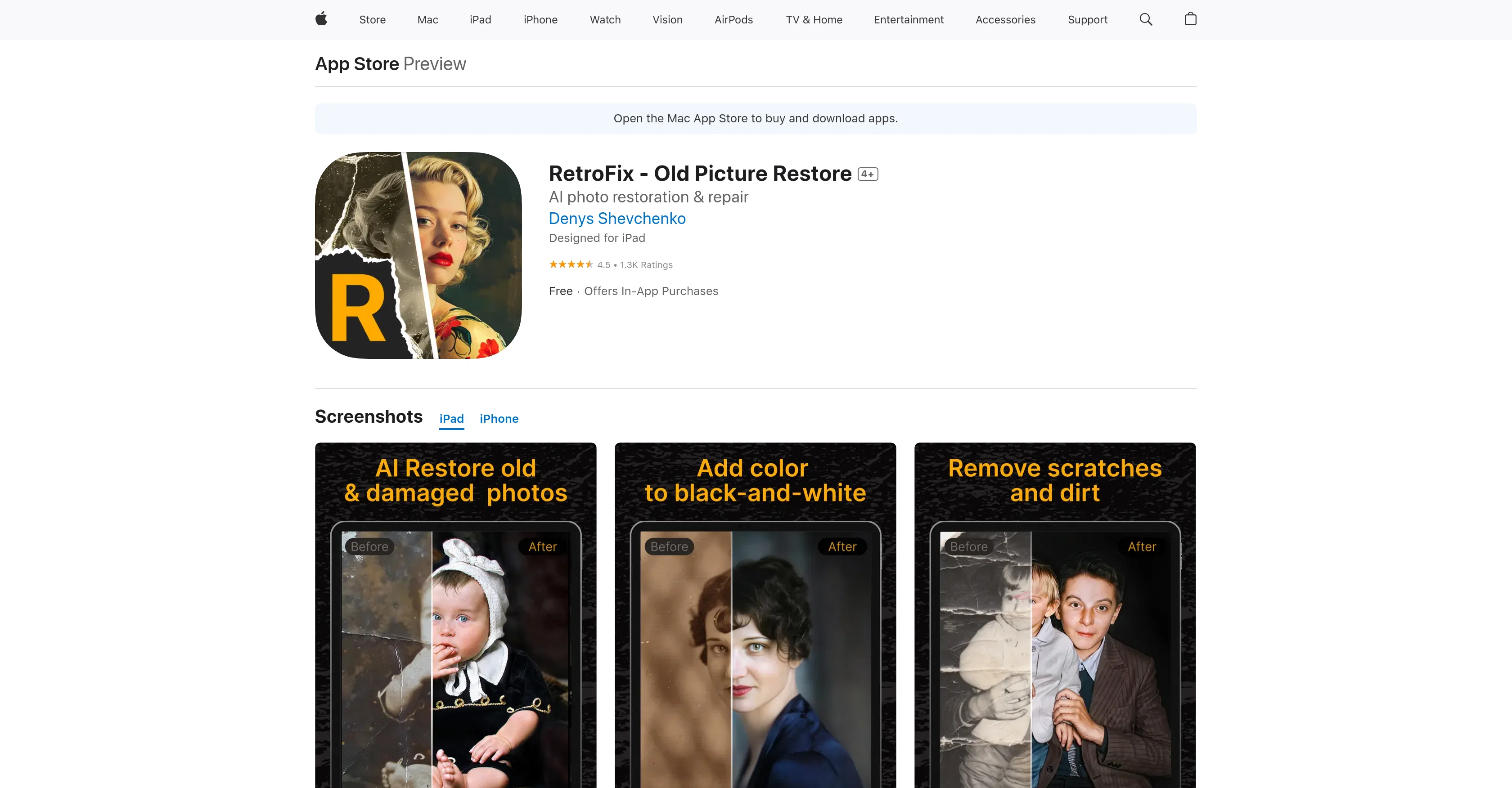 RetroFix - Old Picture Restore website