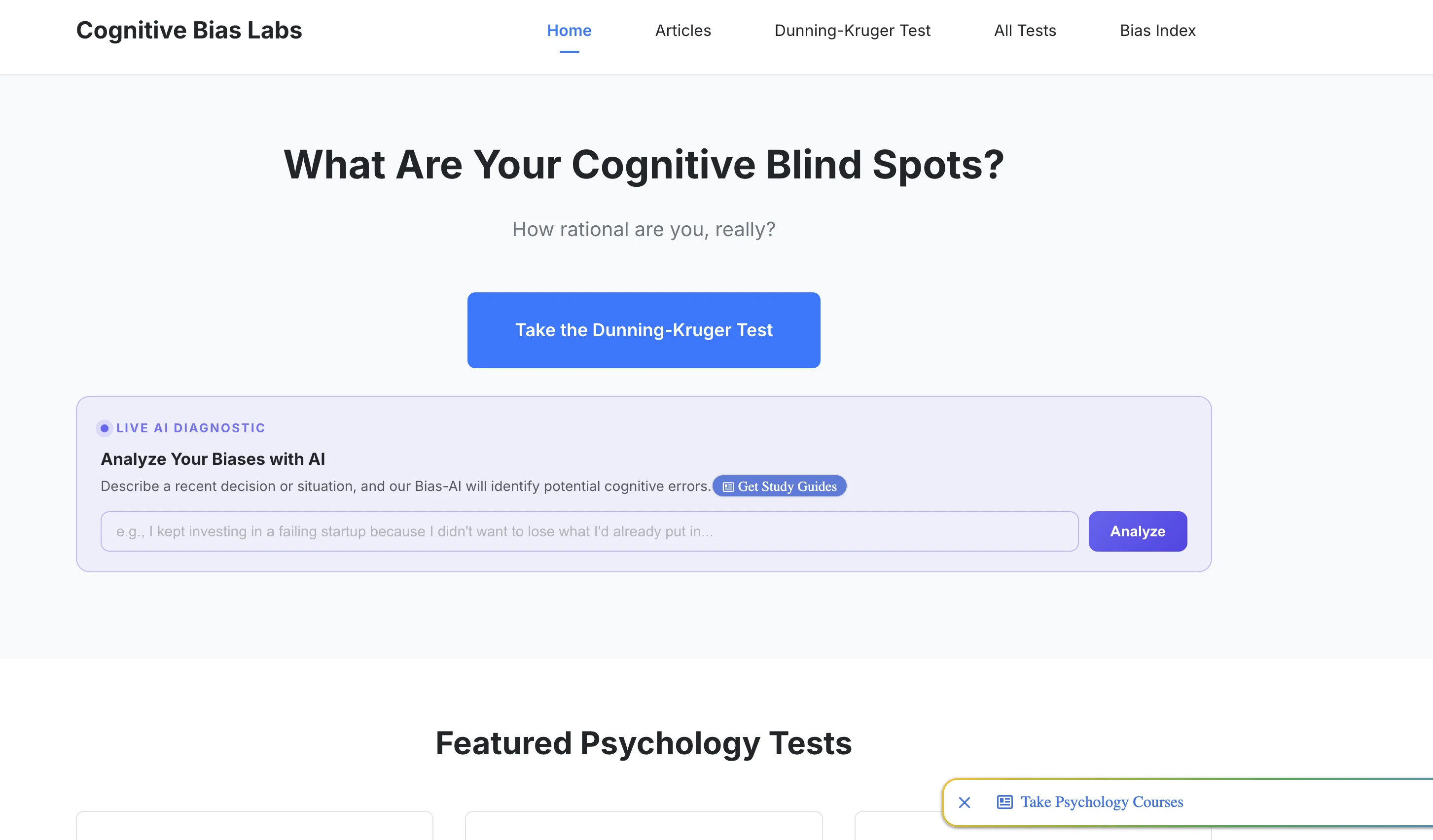 Cognitive Bias Labs website