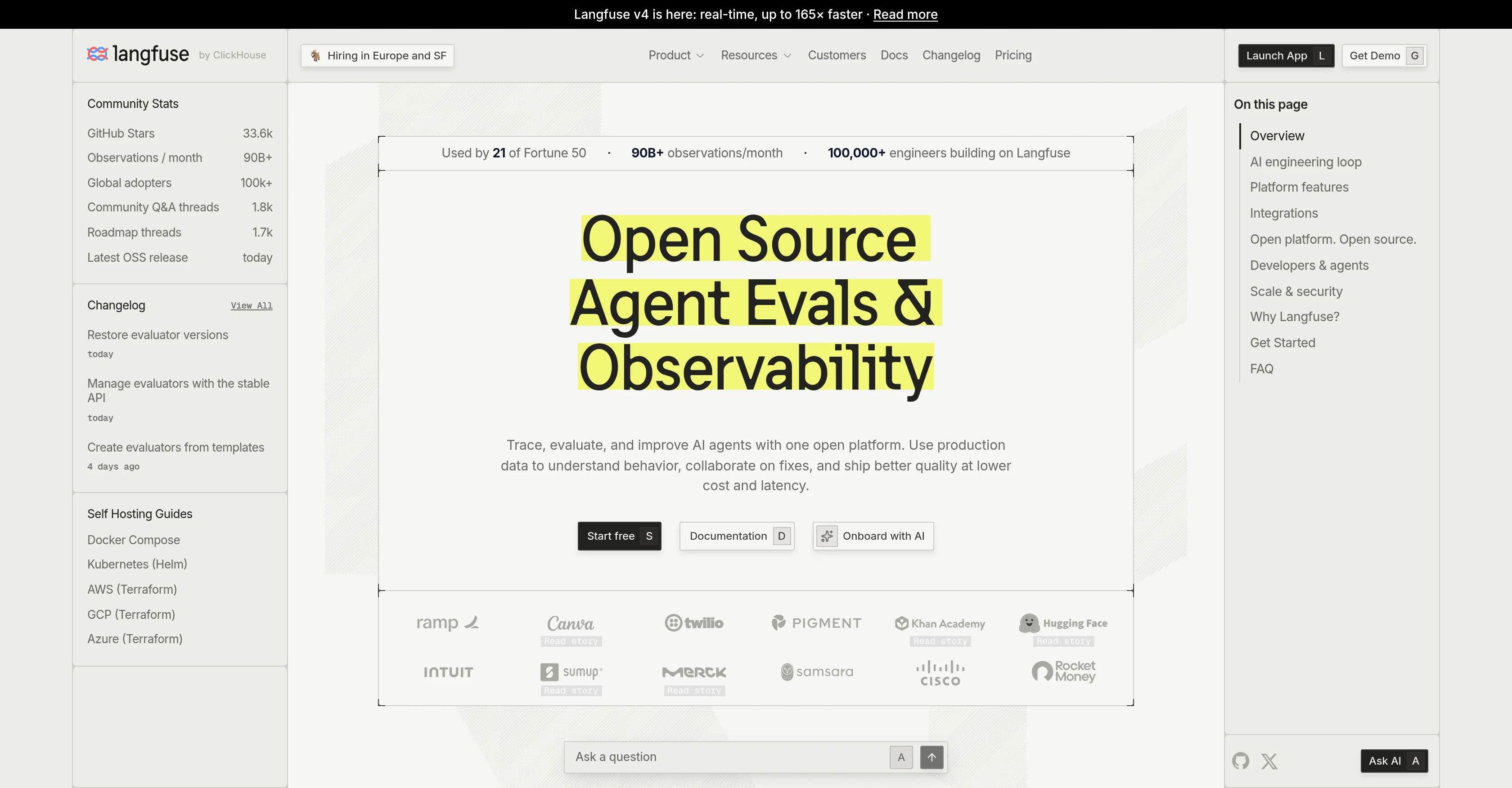 Langfuse website
