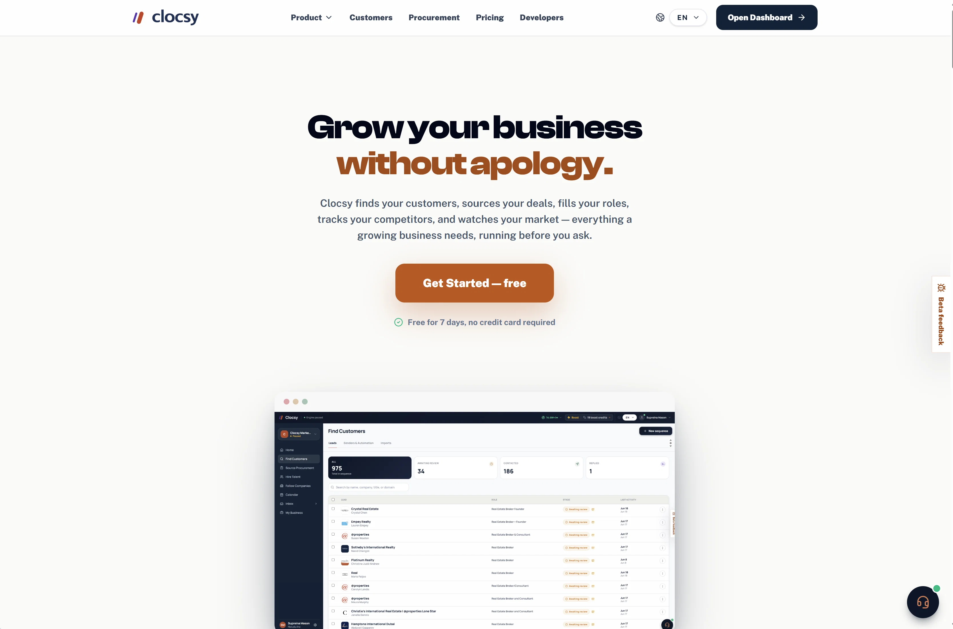 Clocsy website