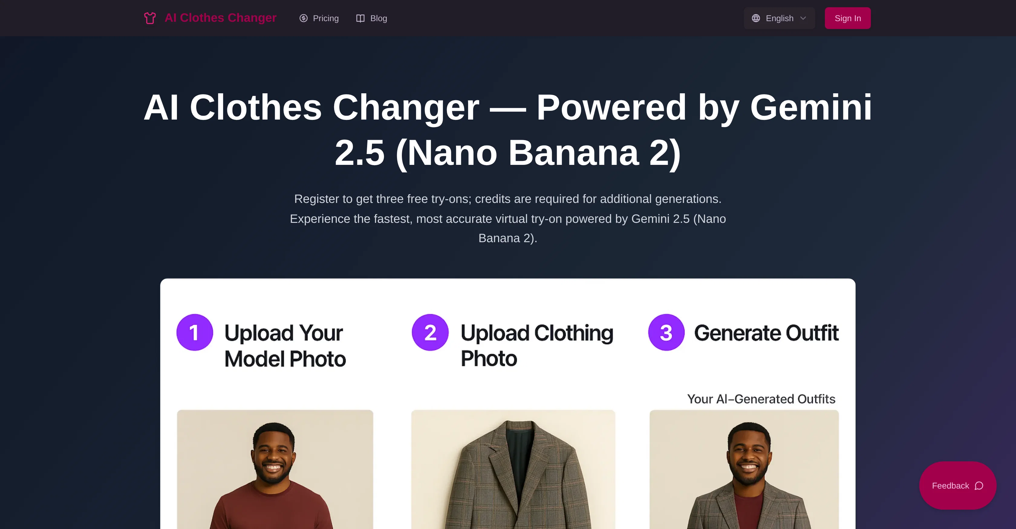 AI Clothes Changer website