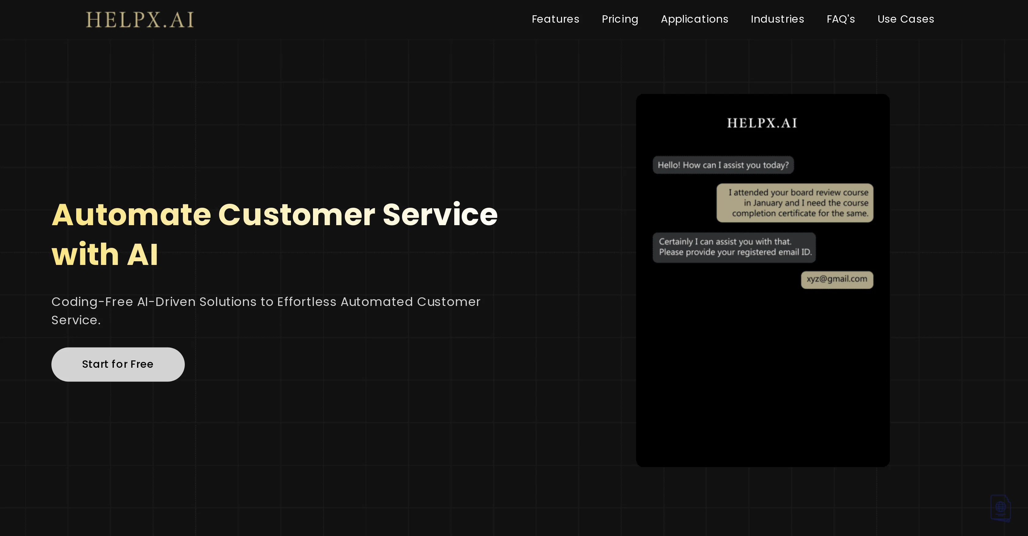 Helpx.ai website